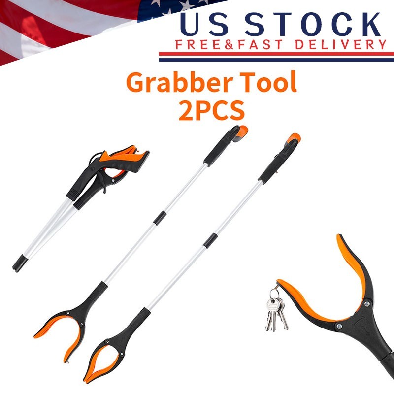 2PCS Heavy Grabber Tool Industrial Pick Up Stick Hand Grip Reach Trash Reacher