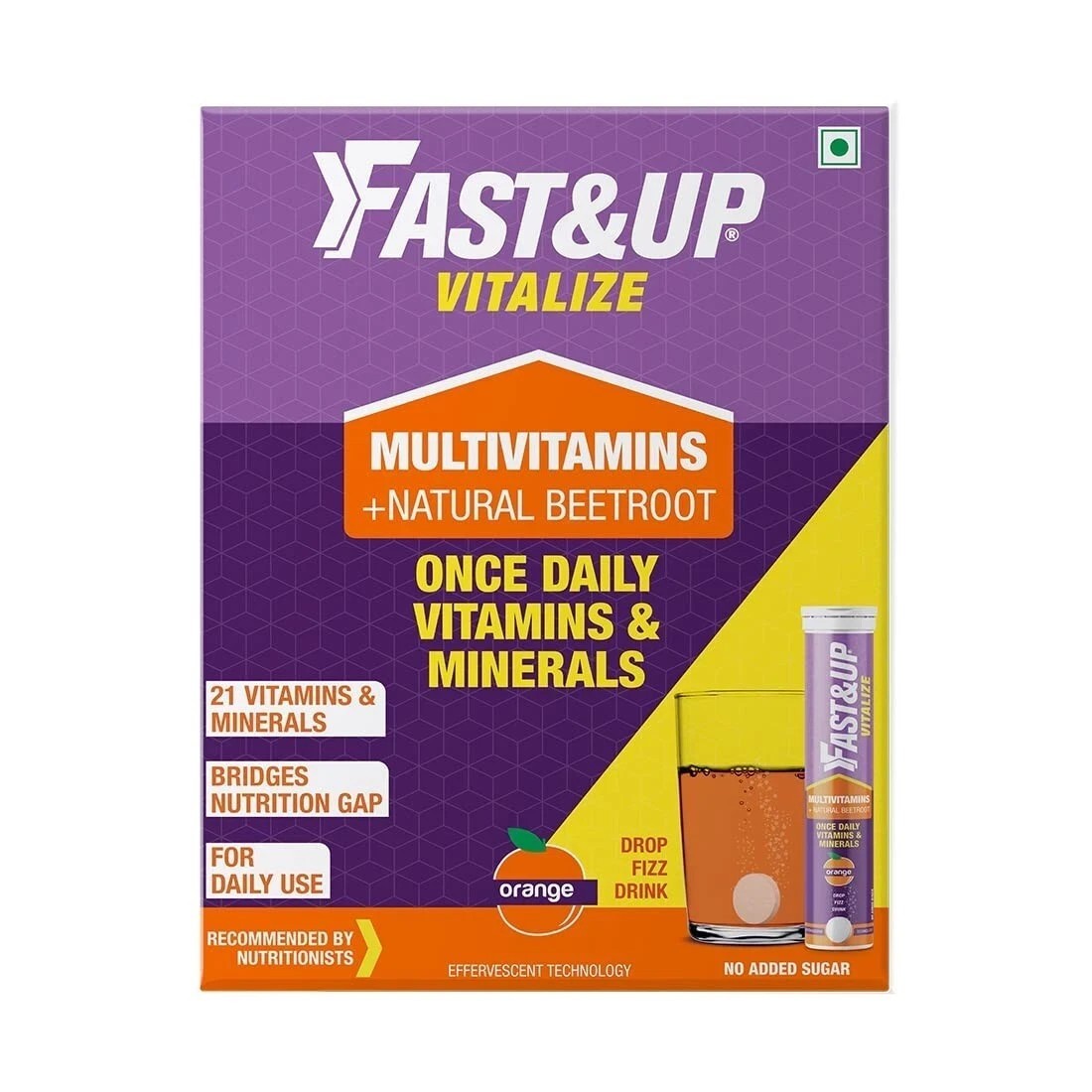 Fast&Up Vitalize Immunity Essential Multivitamin For Men & Women(Orange Flavor)