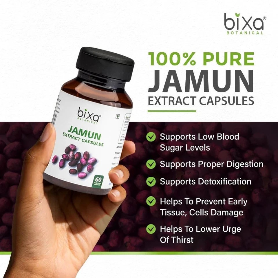Bixa Botanical Jamun Extract Capsules, 60 Capsules