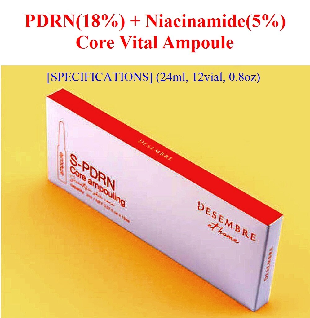 PDRN(18%) + Niacinamide(5%) Core Vital Ampoule (24ml, 0.8 oz, total 12vial)