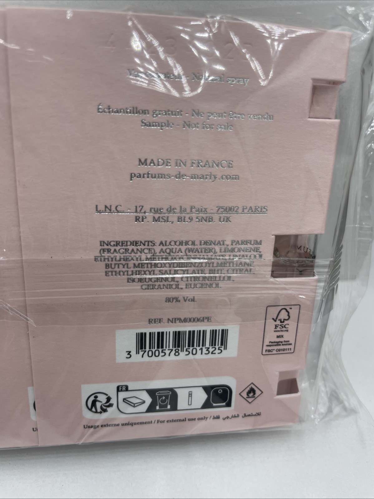 Luxury Parfum de Marly Delina 1.5 ml / .05 oz Official Carded Sample NEW 10 pcs.