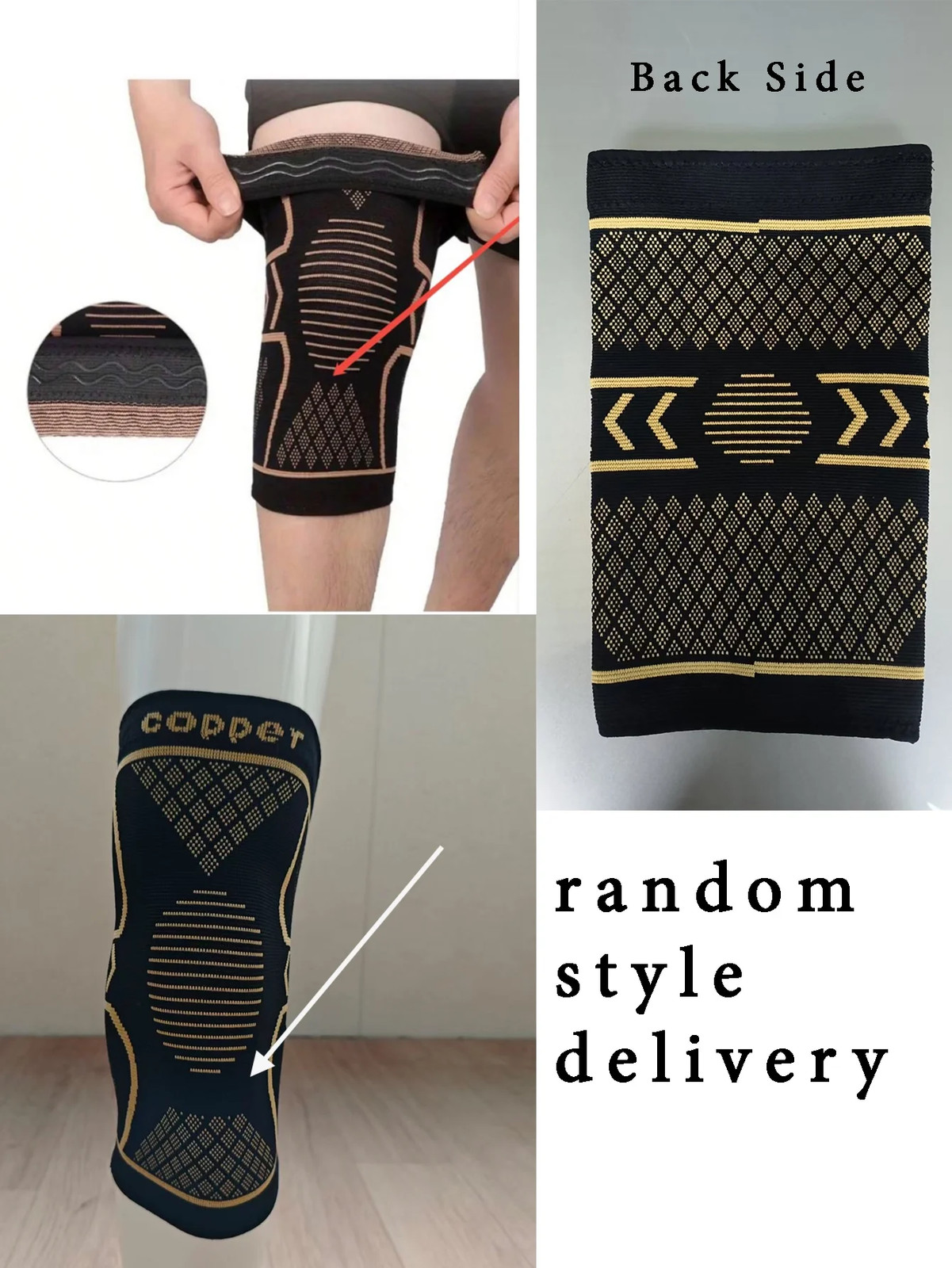 2Pack Copper Knee Braces Compression Sleeves Support for Arthritis Men & Women
