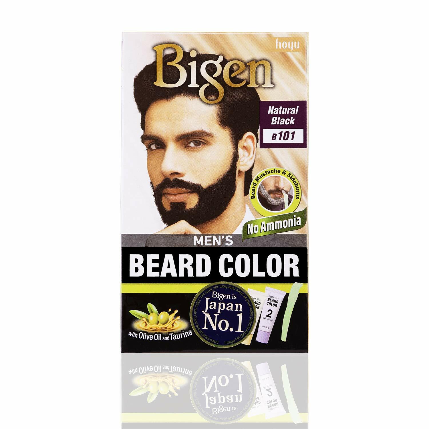 Bigen Men’s Beard Color Natural Black B101, 20gm + 20gm.