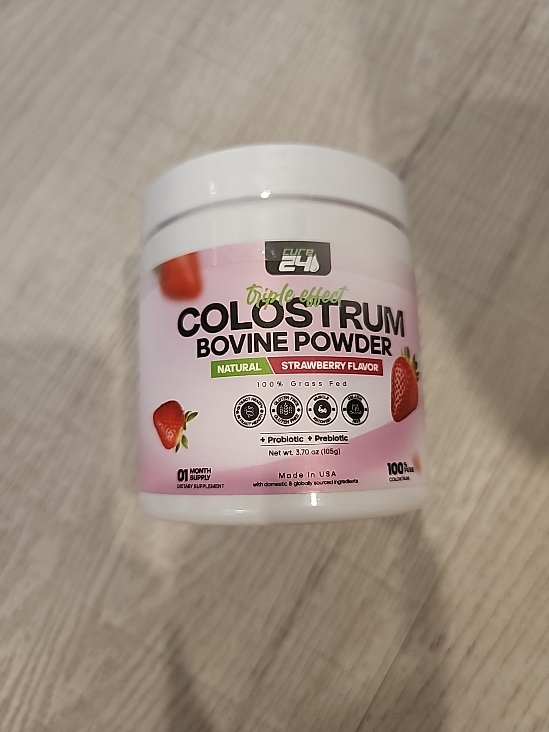 Cure 24 Bovine Colostrum Powder Highly Concentrated Pure Bovine 3.17 oz Exp 6/27