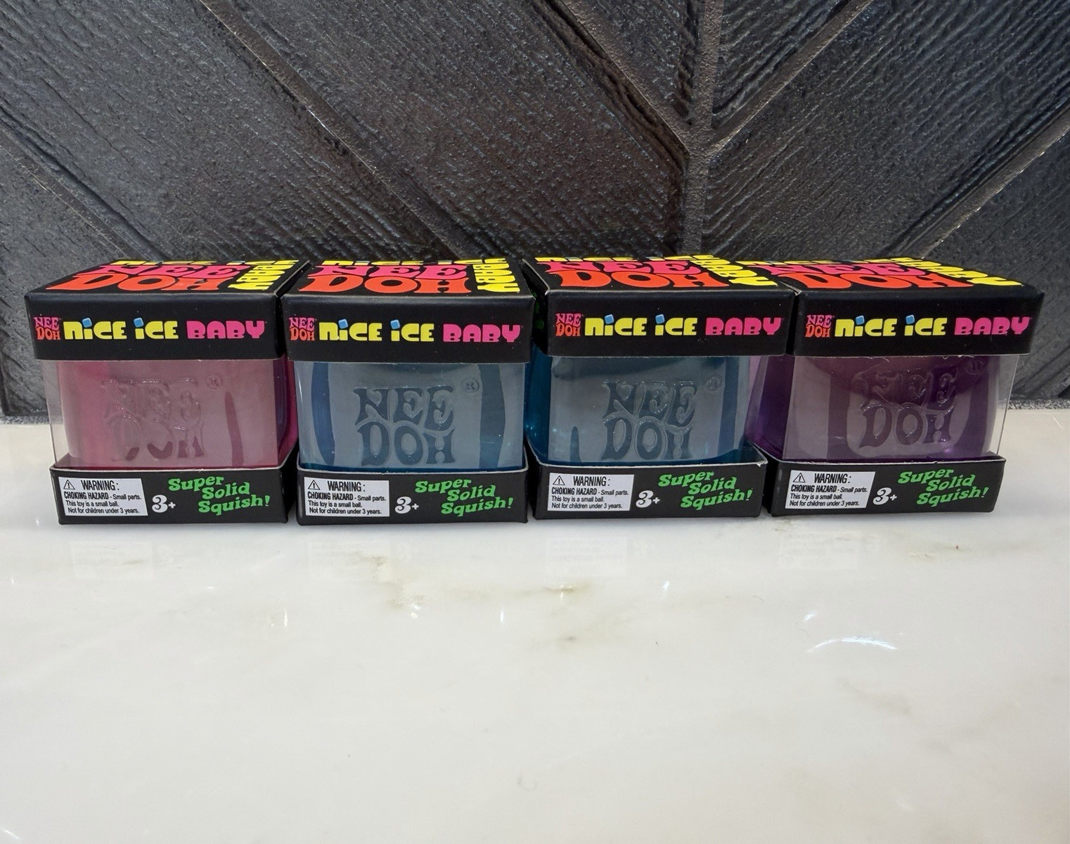 Schylling Nee Doh Nice Ice Baby Super Solid Squish Squeeze Balls Lot of 4