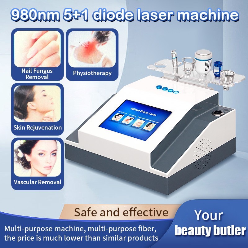 5in1 980nm Diode Laser Vascular Removal Machine Spider Vein Nail Fungus Removal