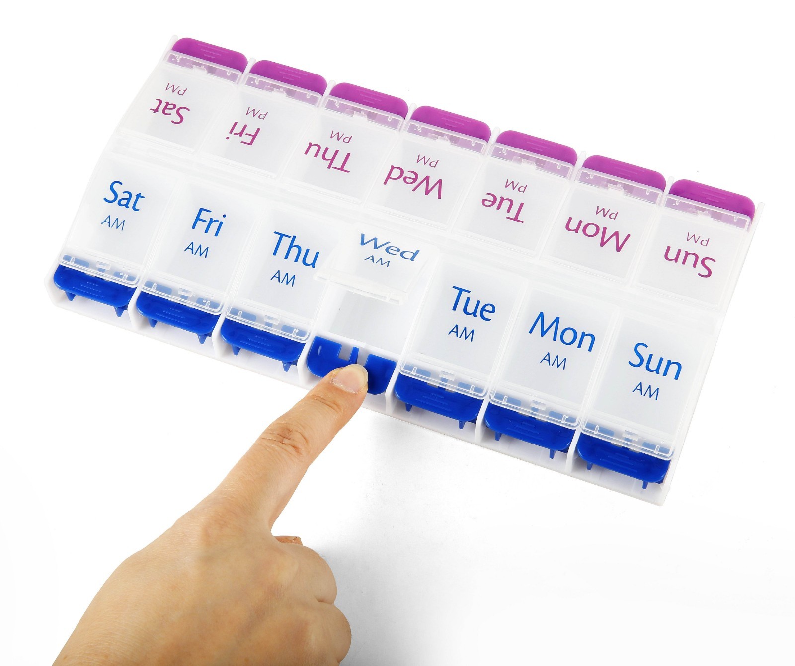 Smart Essentials 7-Day Pill Organizer – AM/PM Weekly Medication Case- FREE SHIP