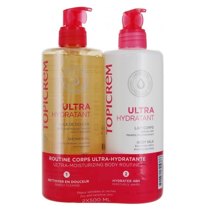 DUO – Topicrem Ultra-Hydrating Body Lotion + Shower OIL 2 x 500ml Exp 04/2028