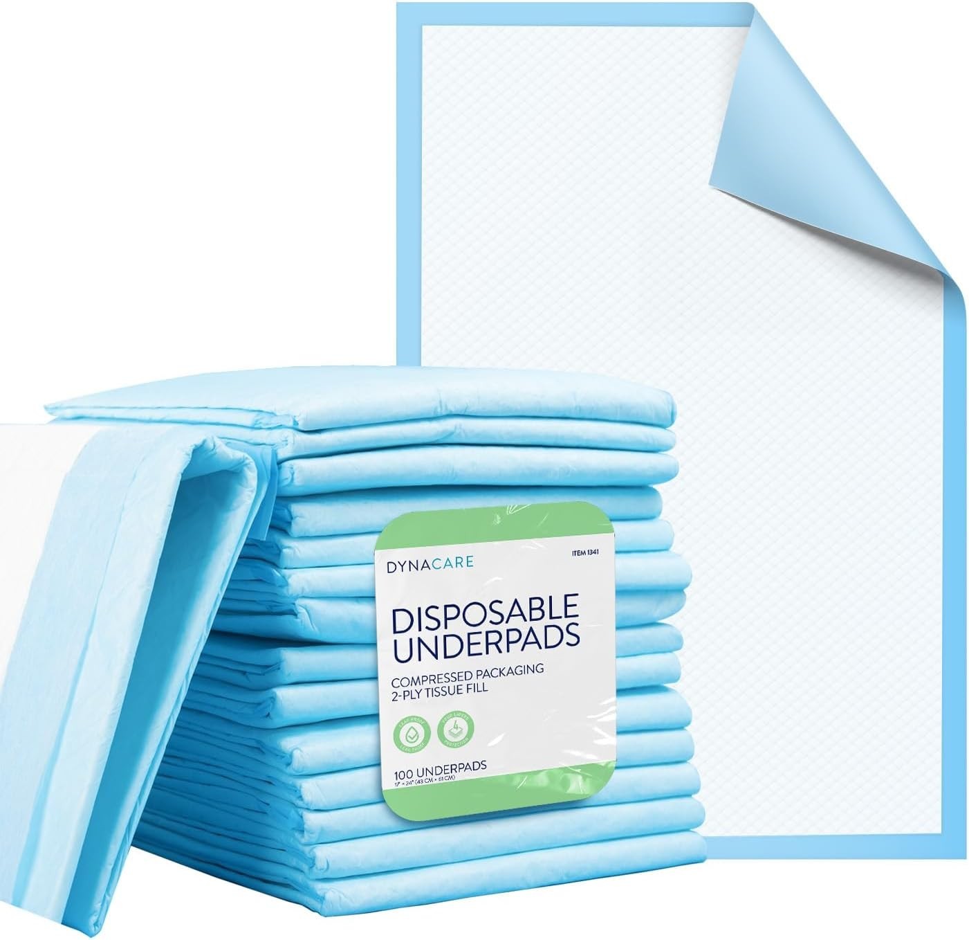 Disposable Incontinence Bed Pads 17 x 24 Inches Highly Absorbent Waterproof
