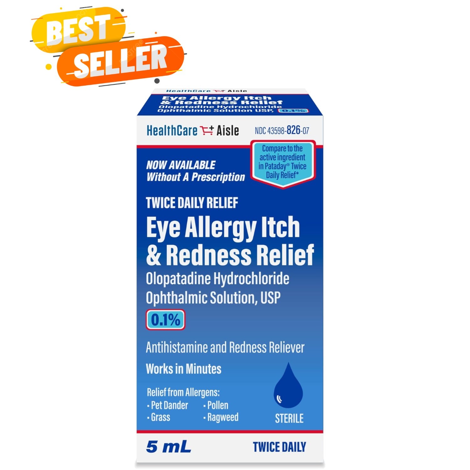 Olopatadine Allergy Eye Drops – Itch & Redness Relief in Compact 5mL Bottle