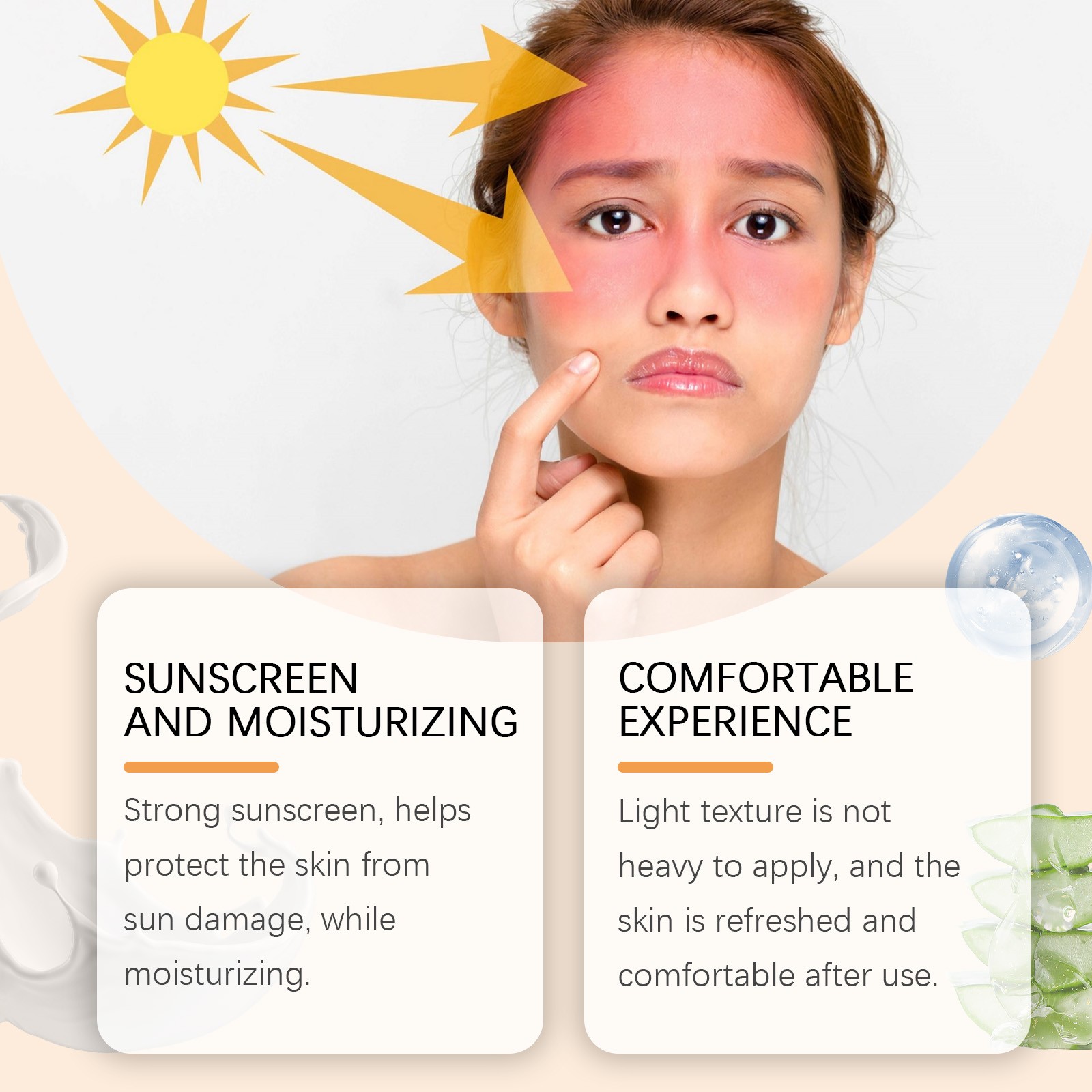SPF Body Lotion with Titanium Dioxide, Whitening Sunscreen Moisturizer