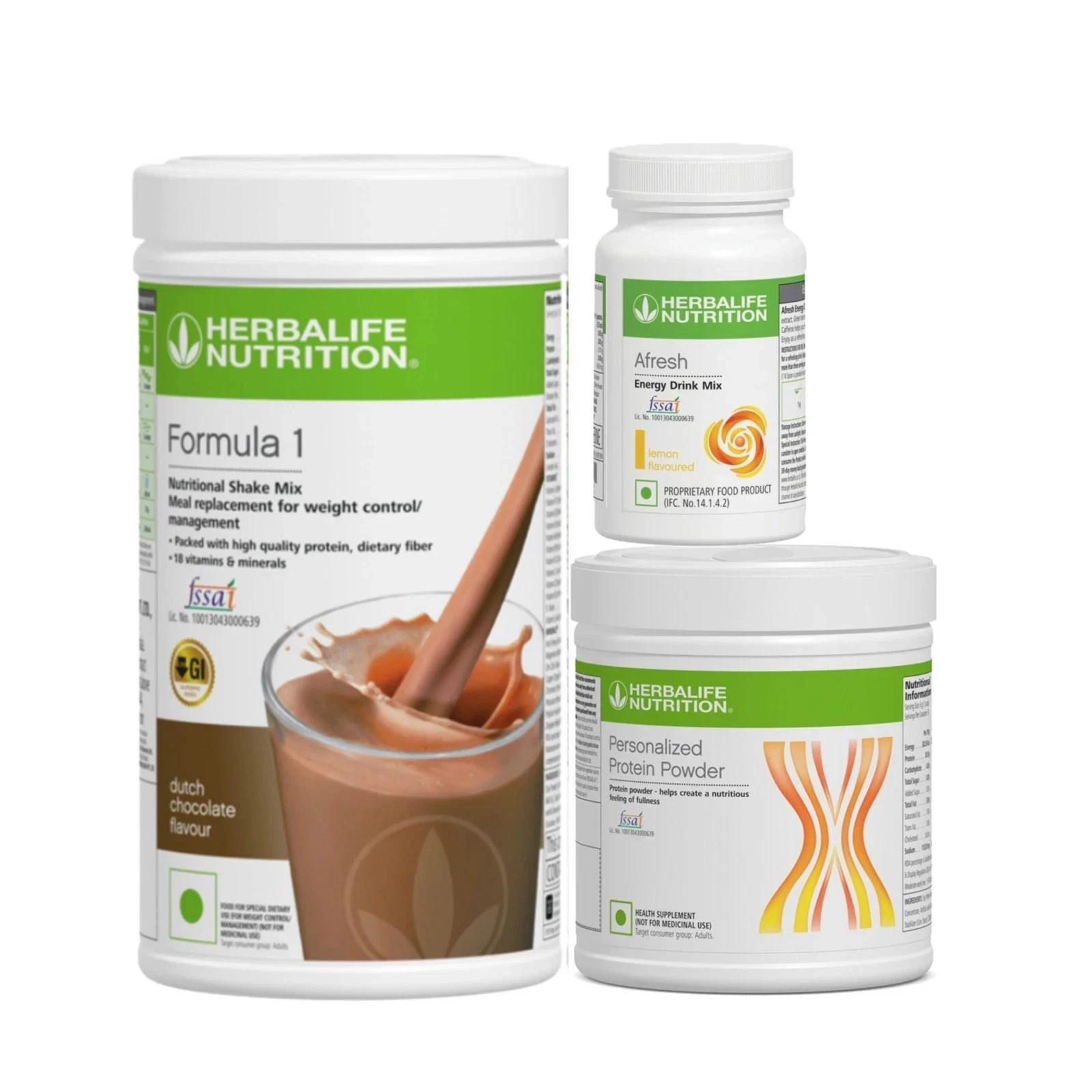 HERBALIFE COMBO SET (CHOCOLATE, PROTEIN 200GM. AFRESH) FREE SHIPPING