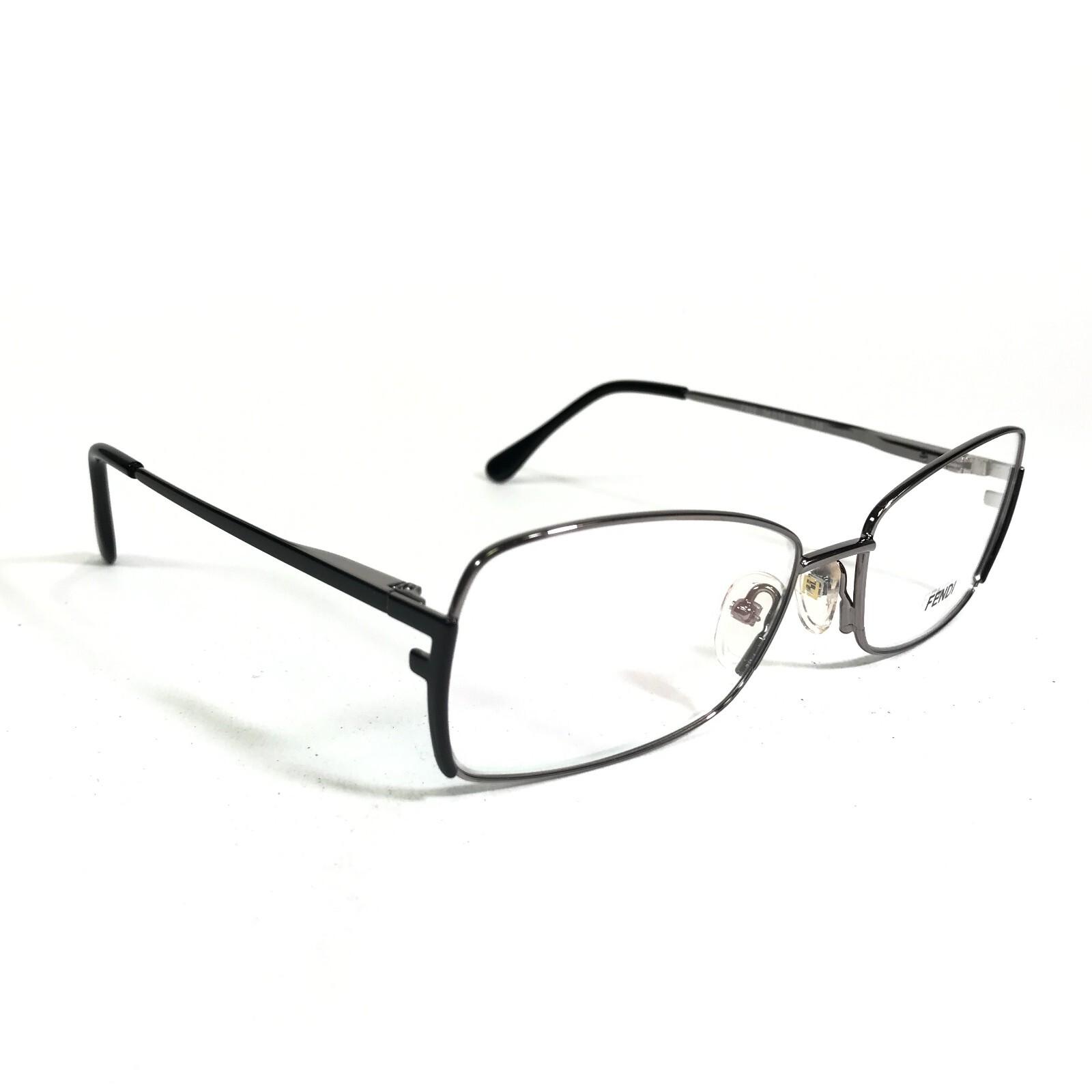 Fendi Eyeglasses Frames F959 730 Shiny NIckel Dark Silver Cat Eye 54-16-135