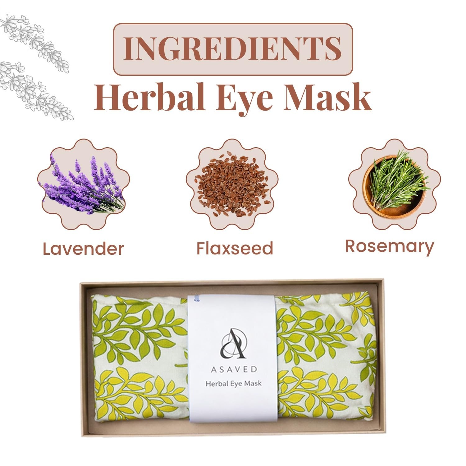 ASAVED Herbal Eye Mask Hot/Cold Therapy for Stress Relief, Puffy Eyes & Headache