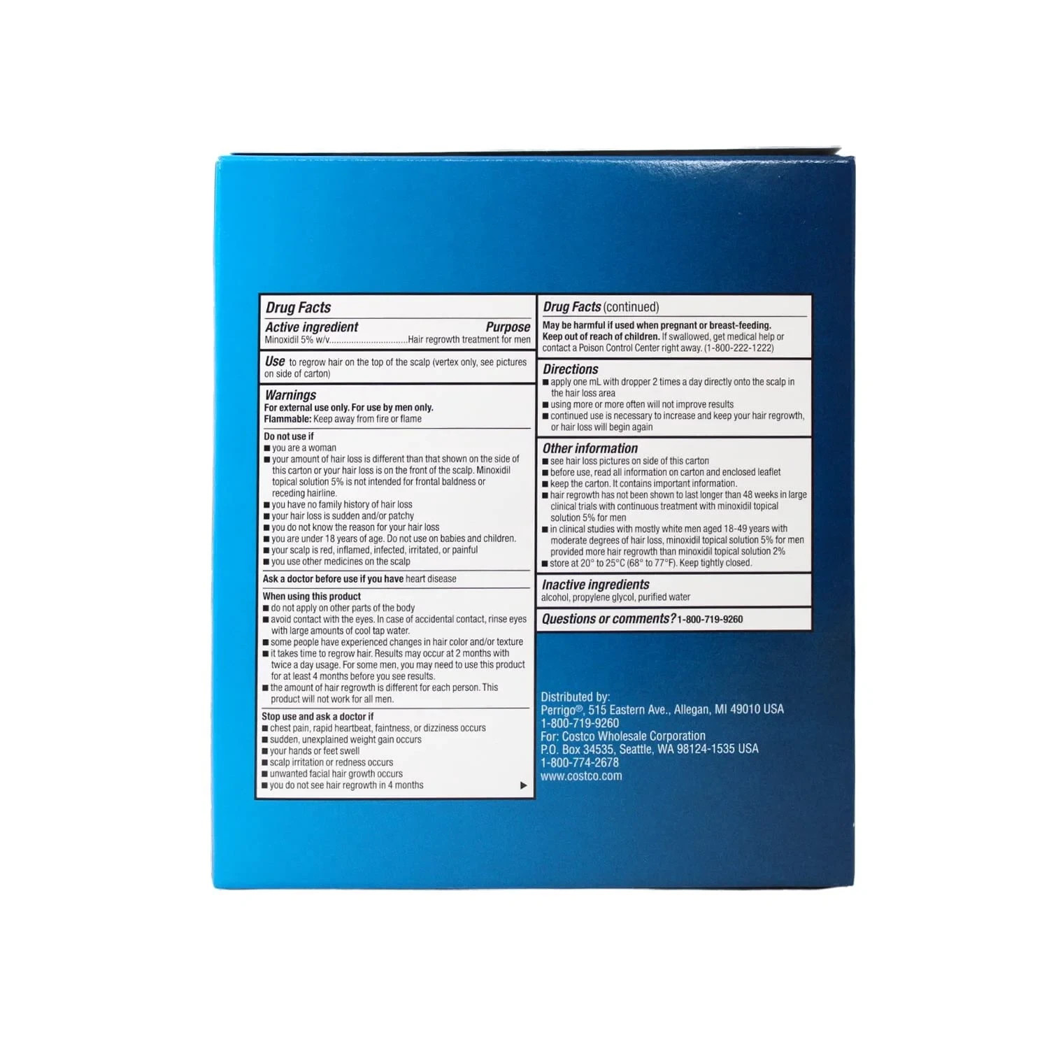 12 MONTHS Kirkland Minoxidil Solution 5% Extra Strength for Men Hair Regrowth