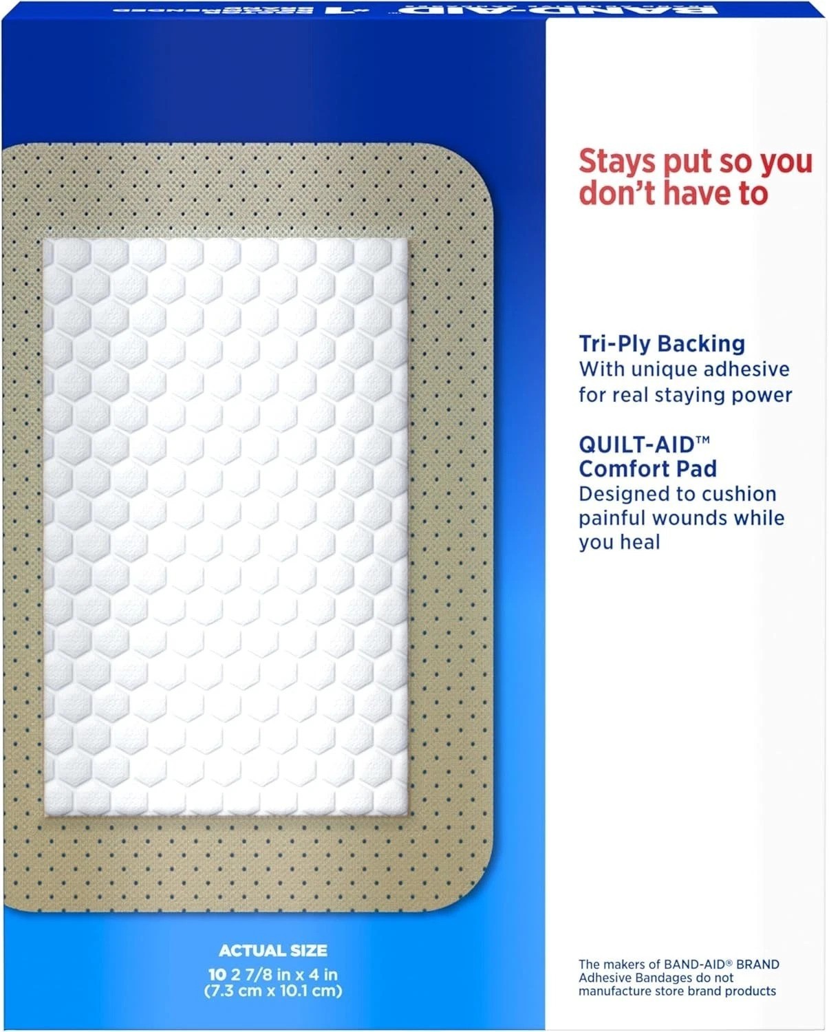 10 Count BAND-AID Tru-Stay Large Bandages – Sheer Adhesive for Wound Protection
