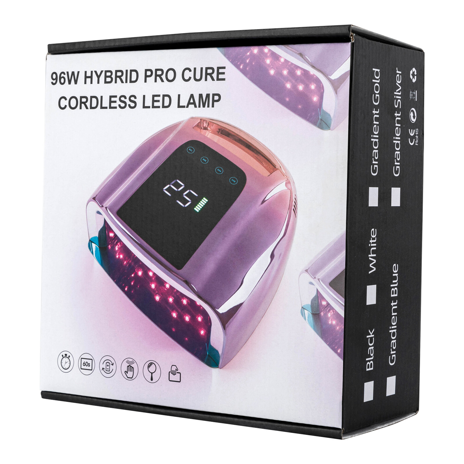 96W Rechargeable Cordless Professional Nail Gel Dryer Led UV Nail Lamp Manicure