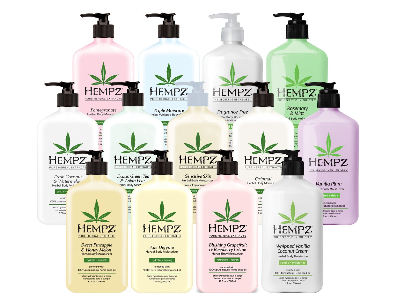 Hempz Herbal Moisturizer Collection 17oz -2 Pack – Choose your Favorite Scents!