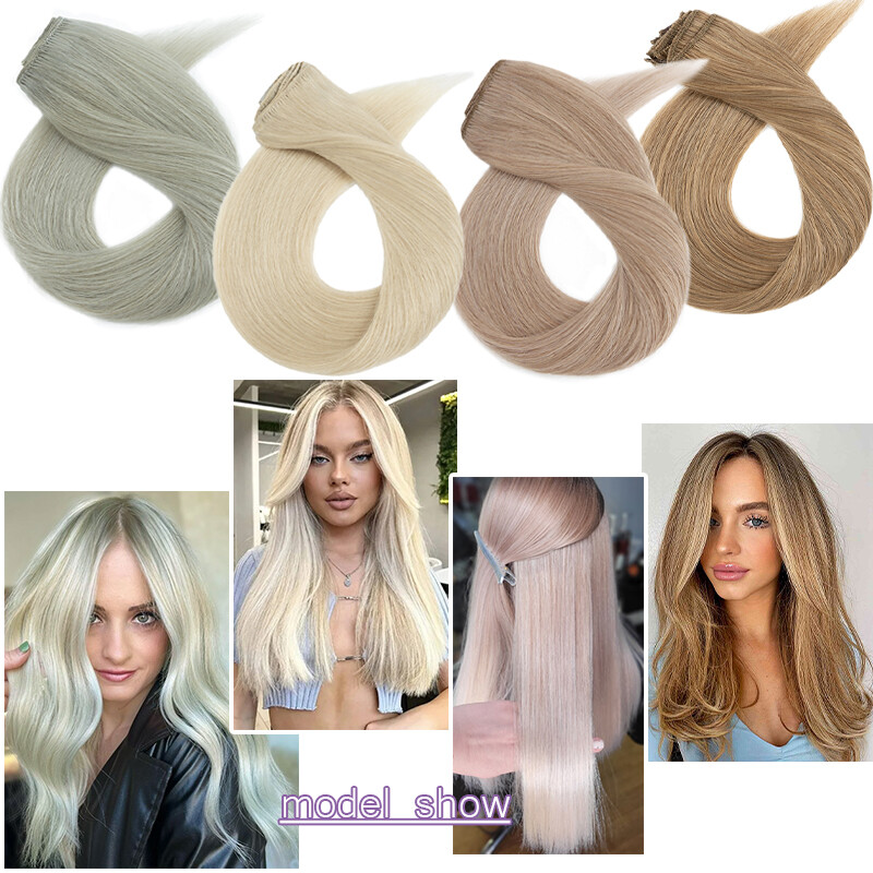 Clip In Hair Extensions 100% Remy Human Hair 8Pieces 18Clips Balayage Full Head