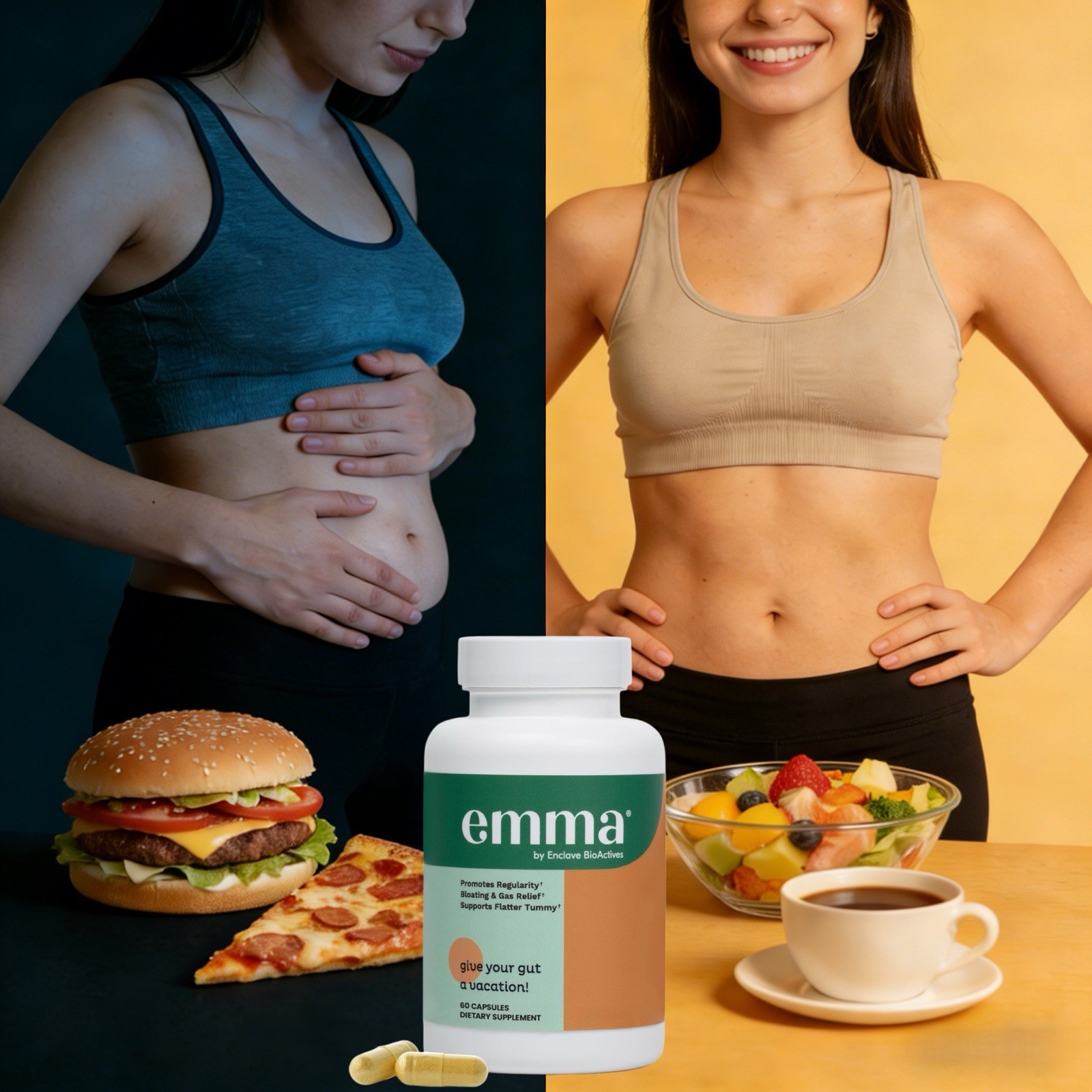 Emma Intestinal Cleanse Capsules 100% Natural Cleansing & Detox, 60 Count