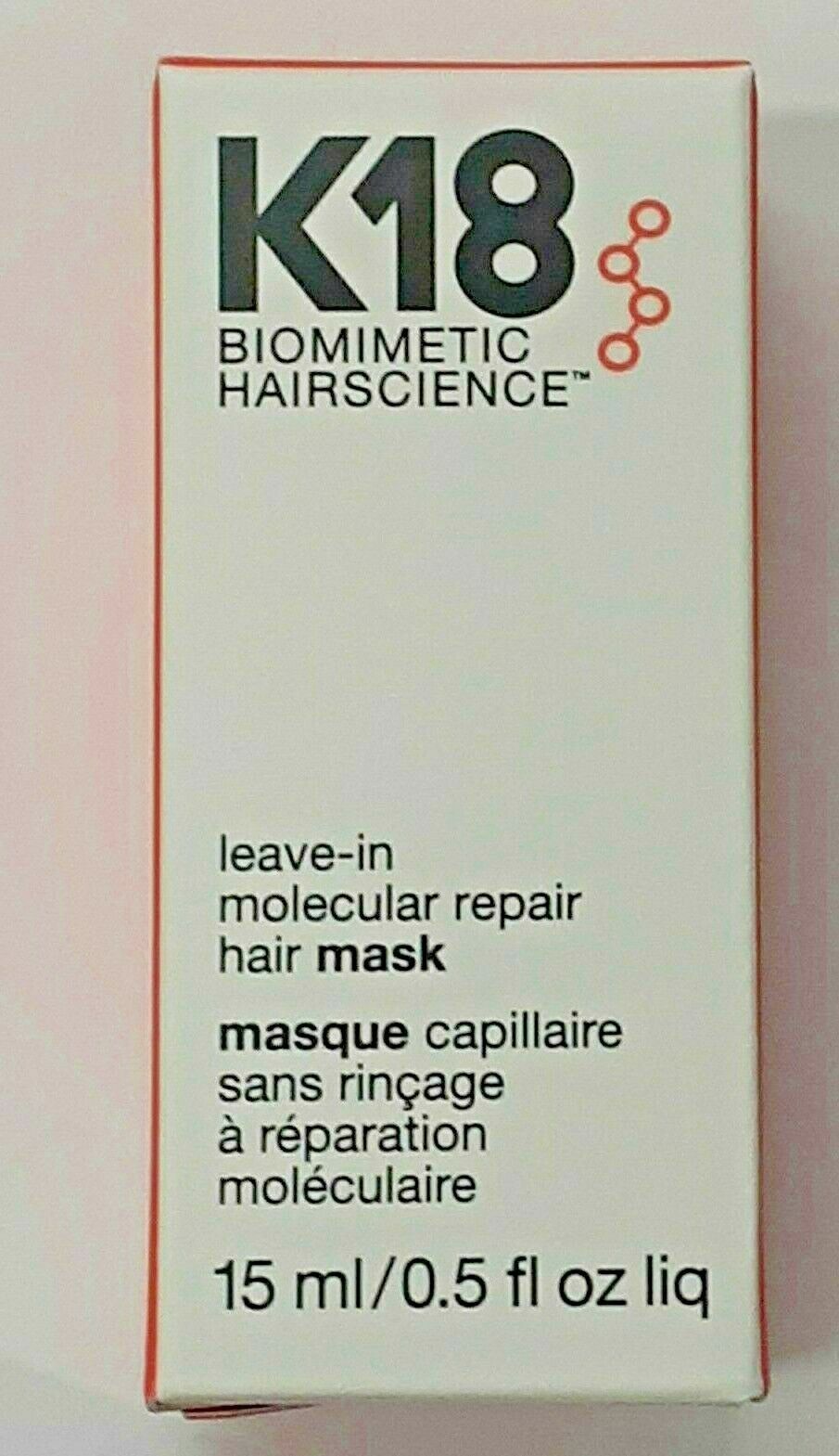 K18 Leave-in Molecular Repair Hair Mask 15 ml/0.5 oz – Free Shipping New Size
