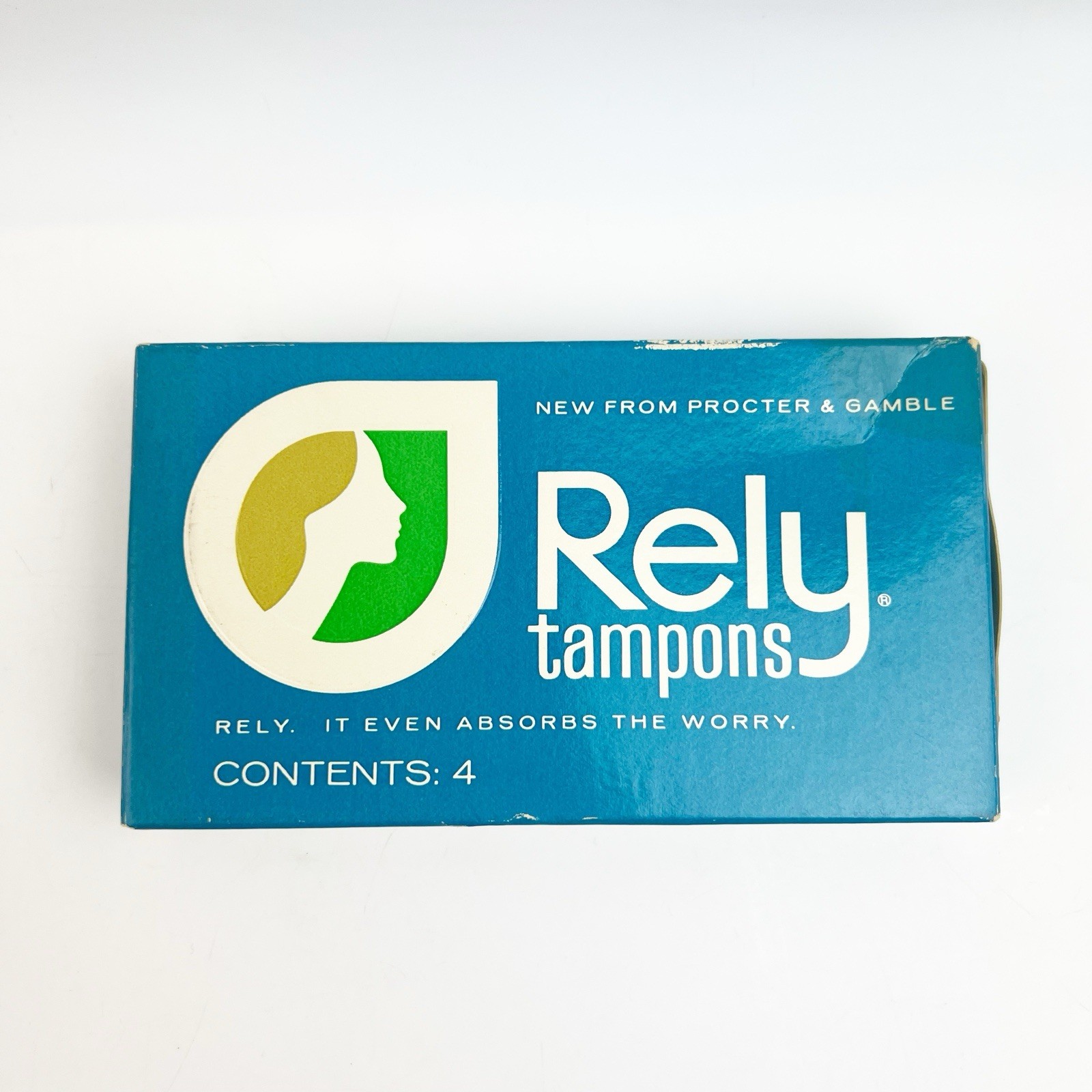 Vintage Rely Tampons 4 Ct Box Sealed Feminine Hygiene Procter & Gamble Prop New