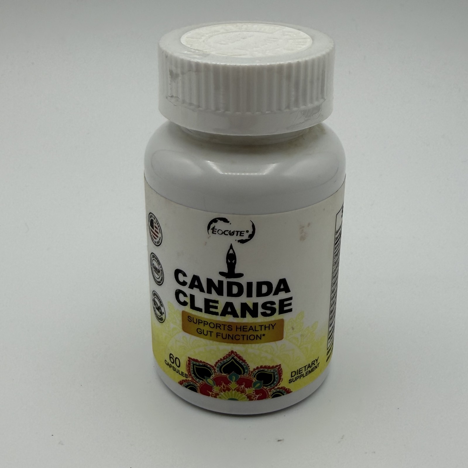 EOCUTE Candida Cleanse 60 Capsules Supports Healthy Gut Function 09/2026