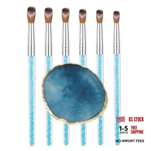 7 Multi-Size Nail Art Brush Set Nail Art Tool Set Resin Palette For DIY Makeup