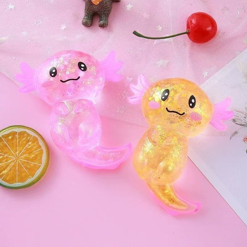 2 Pcs Axolotl Squishy Set Soft Animal Stress Relief Squeeze Toy New