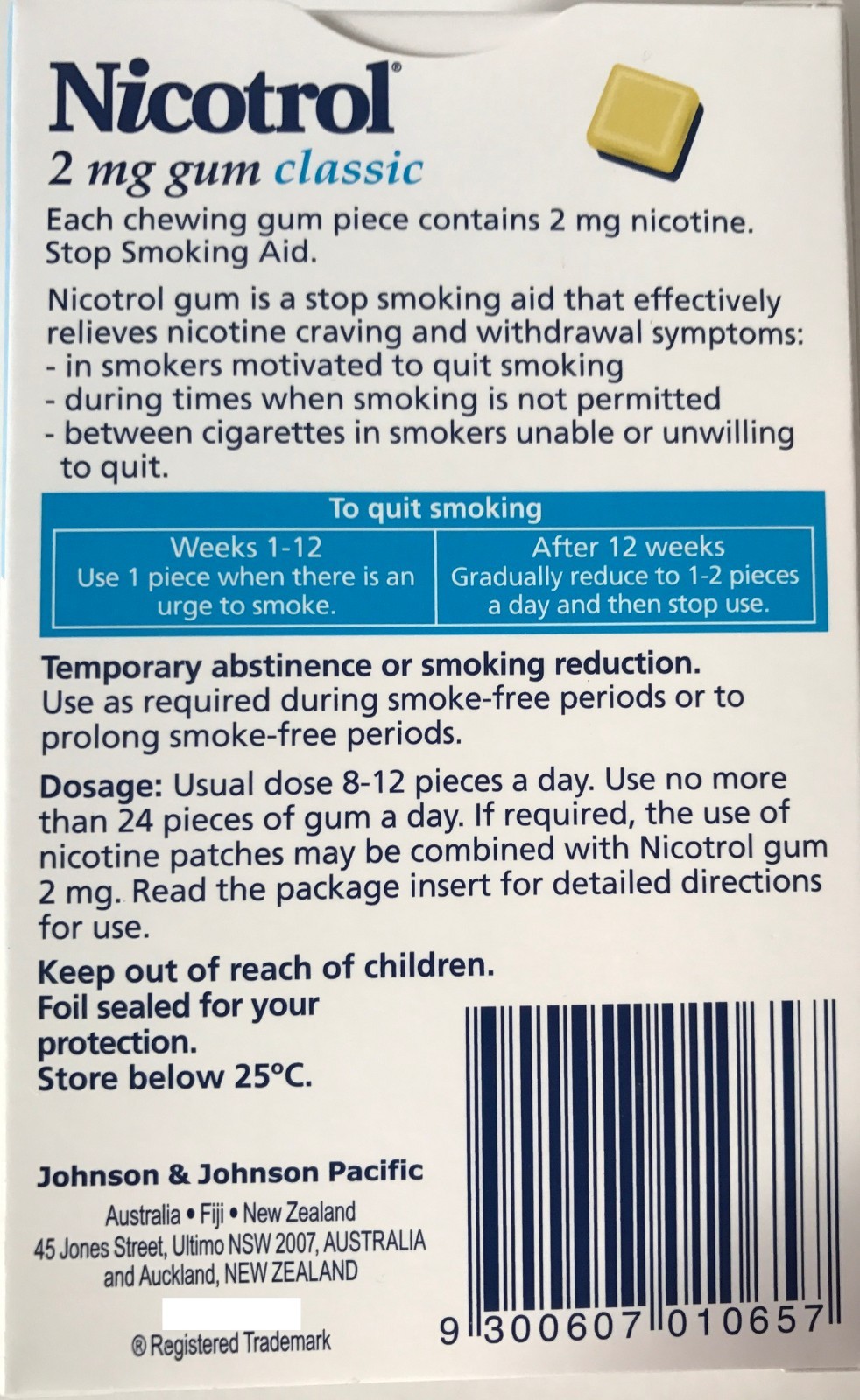 Nicotrol Nicotine Gum 2mg Classic. 6 Boxes of 105 Gums. Total 630. Exp 11/2025.