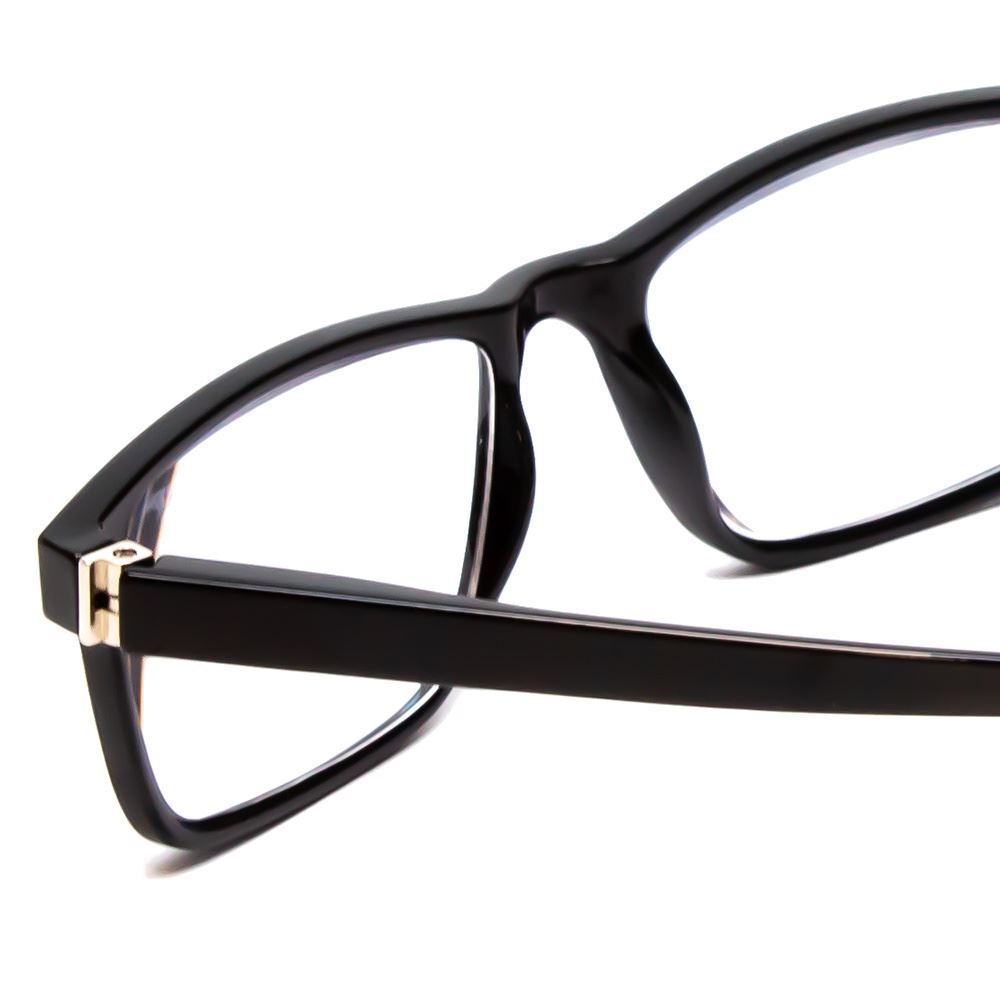 Calabria L2007 Mens Square Full Rim 54mm Designer Reading Glasses in Gloss Black