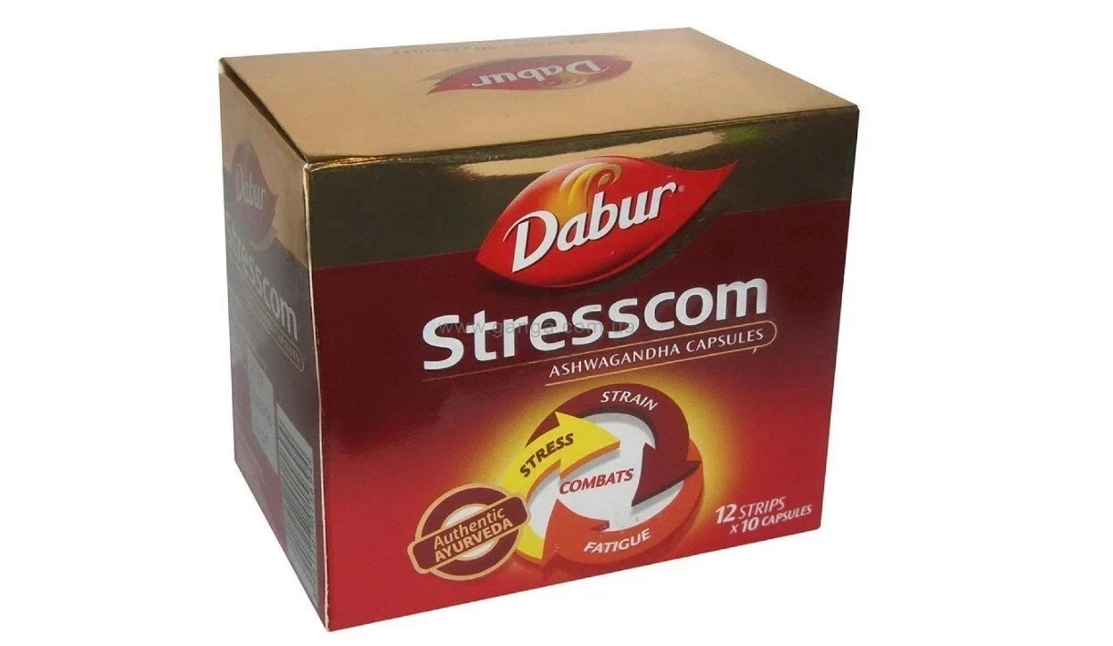 DABUR Stresscom Ashwagandha 12 Strips X 10 Capsules
