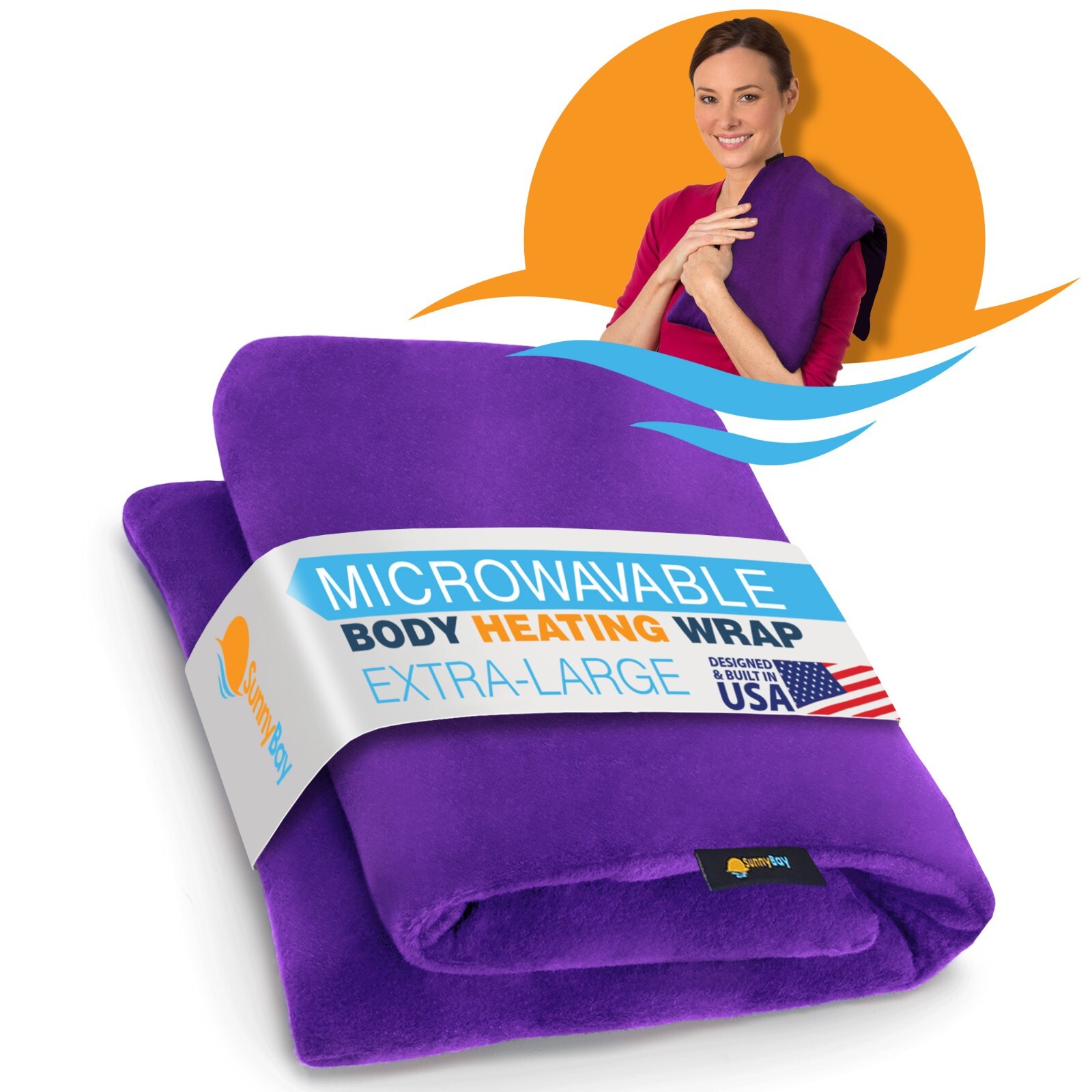 SunnyBay 10×24 IN Large Microwave Heating Pad-Washable Fleece Cover-Wheat Filled