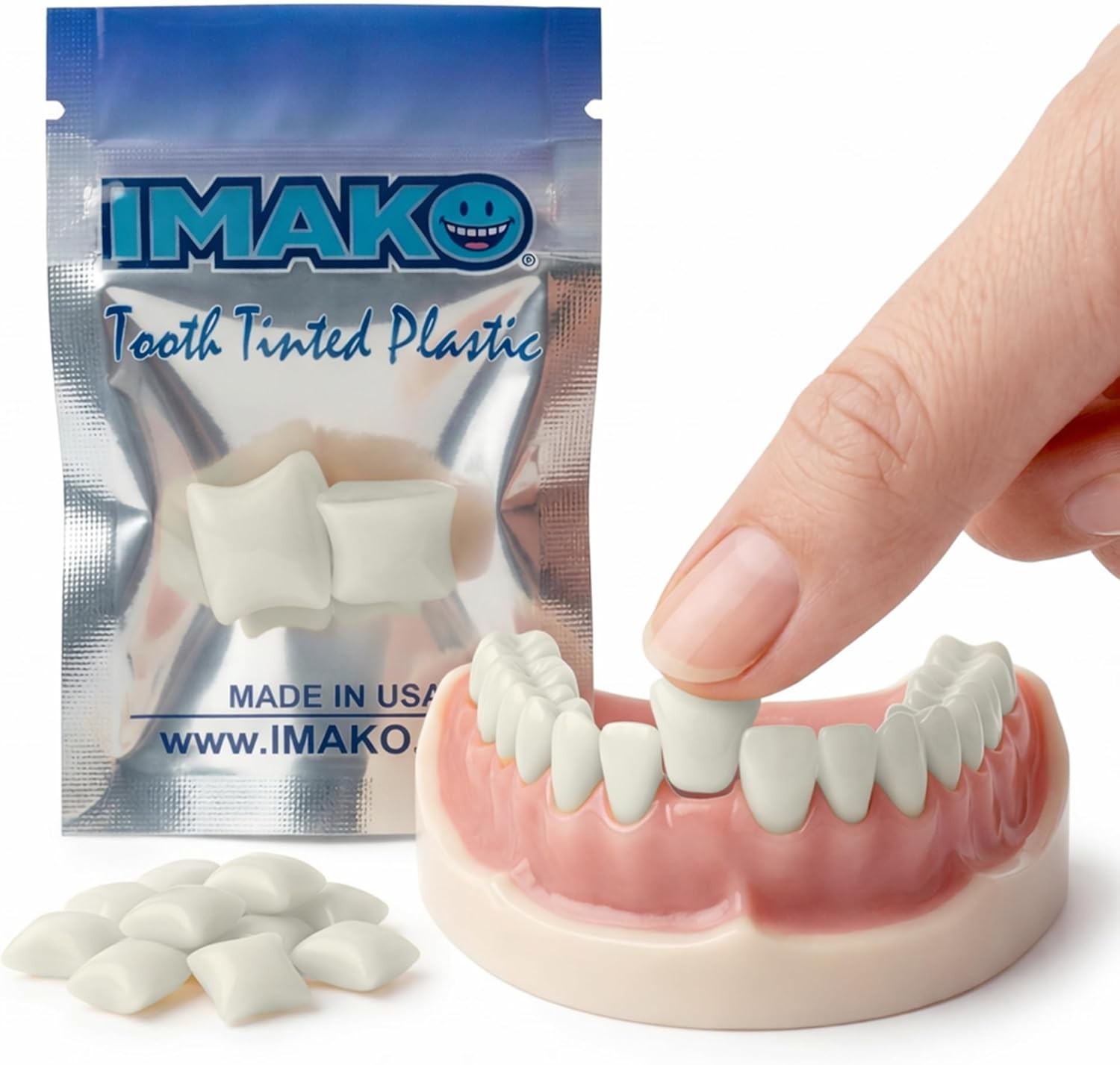 USA-Made Temporary Tooth Kit – Moldable, Natural Color – Affordable Solution