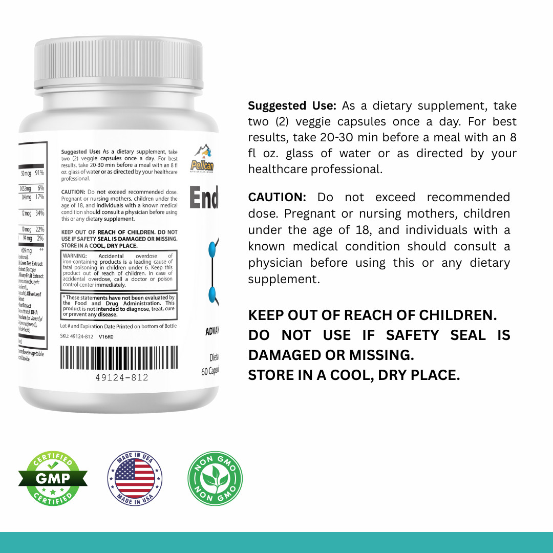 EnduNad- Brain Support- 10 Bottles- 600 Capsules