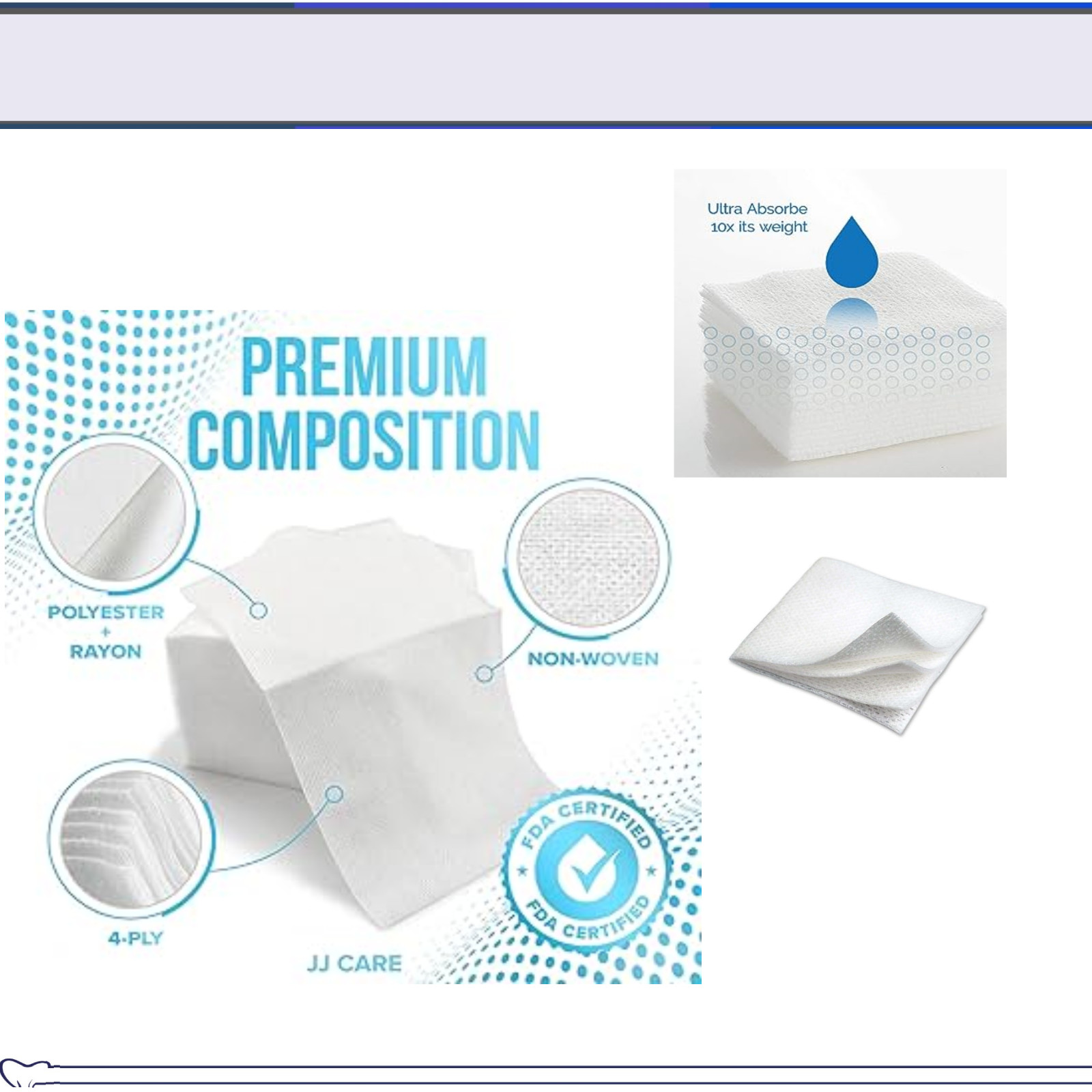 2×2 Non Woven Gauze Sponges 4-Ply, Non-Sterile Cotton Dental Medical (600/ Pack)
