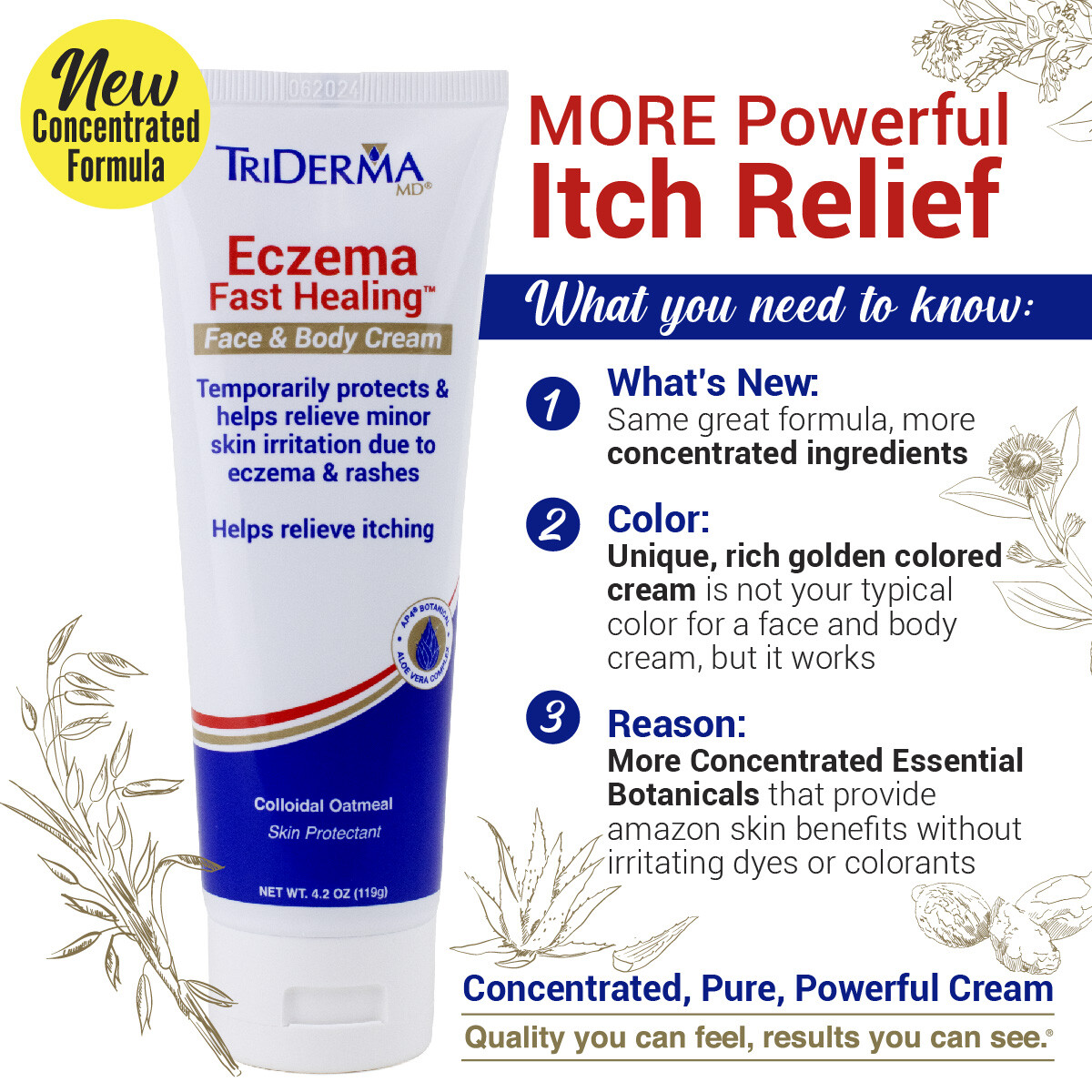 TriDerma Eczema Fast Healing Face & Body Cream, Maximum Strength 4.2 oz