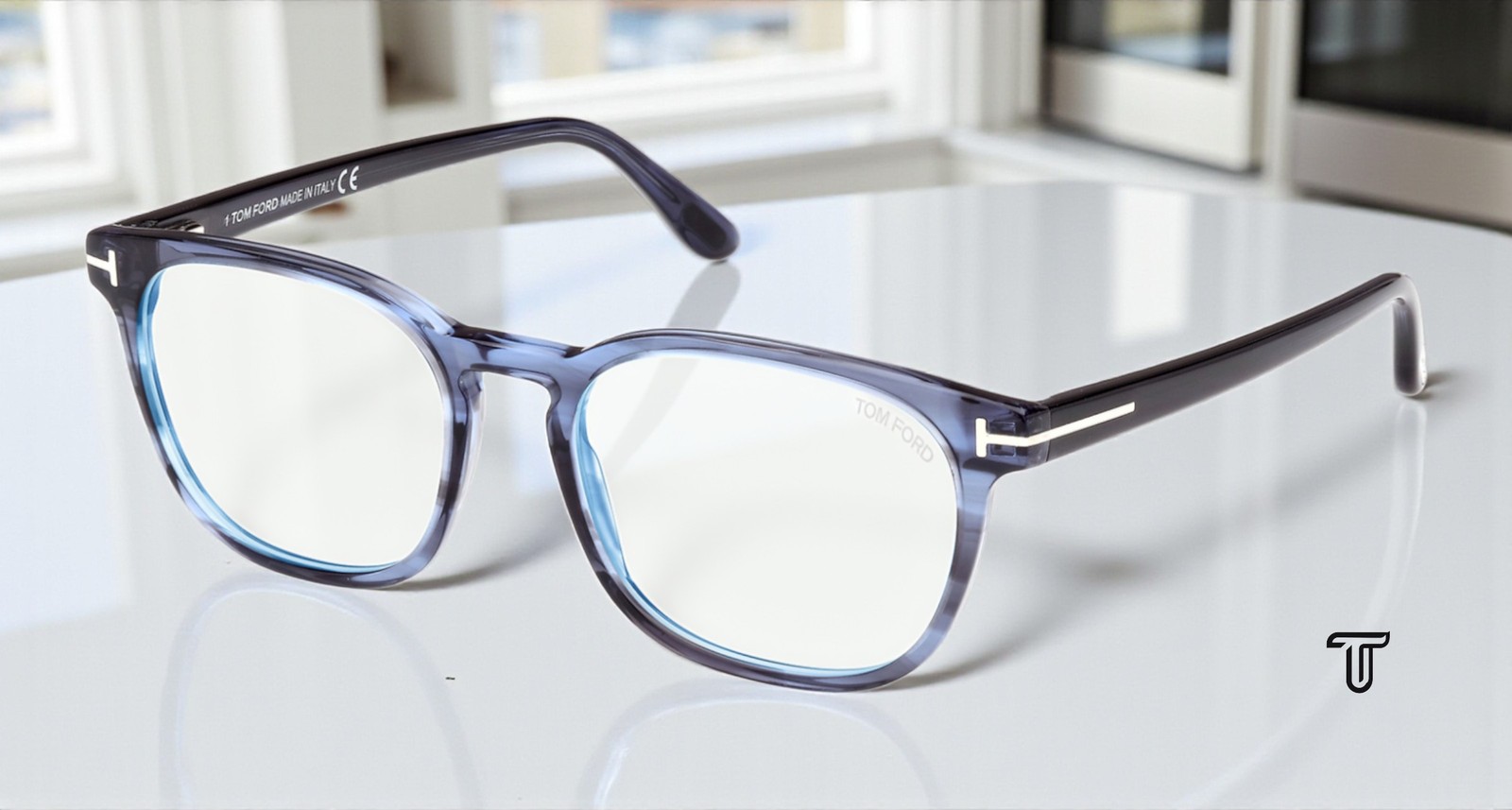 Tom Ford FT5868 B 092 Plastic Blue Other 53 mm Men’s Eyeglasses