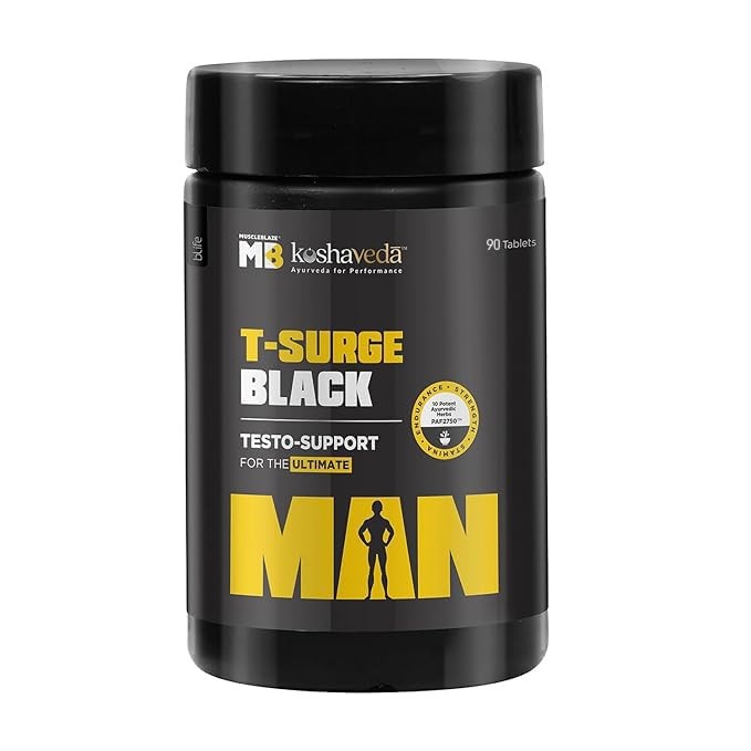 MuscleBlaze Koshaveda T-Surge Black 90 Tablets Testosterone Booster for Men