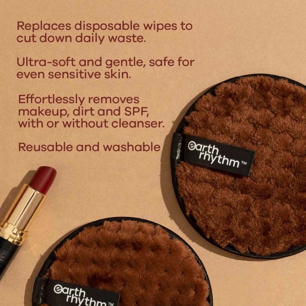 Earth Rhythm Reusable Makeup Remover Pads | Pack of 2 Cleansing Pads