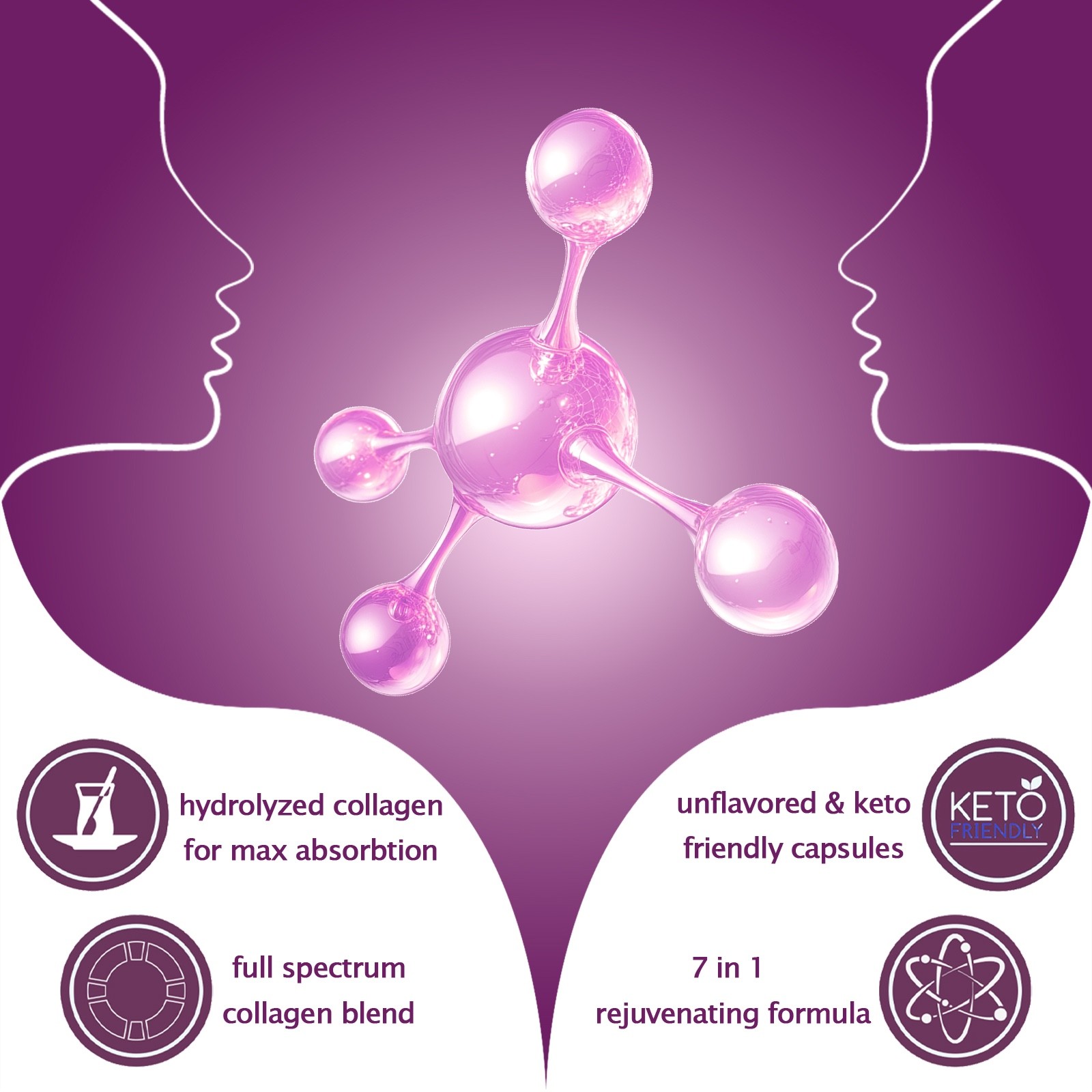 Type I, II, III, V, X Multi Collagen 120 Capsule Supplement for Women Men NEW