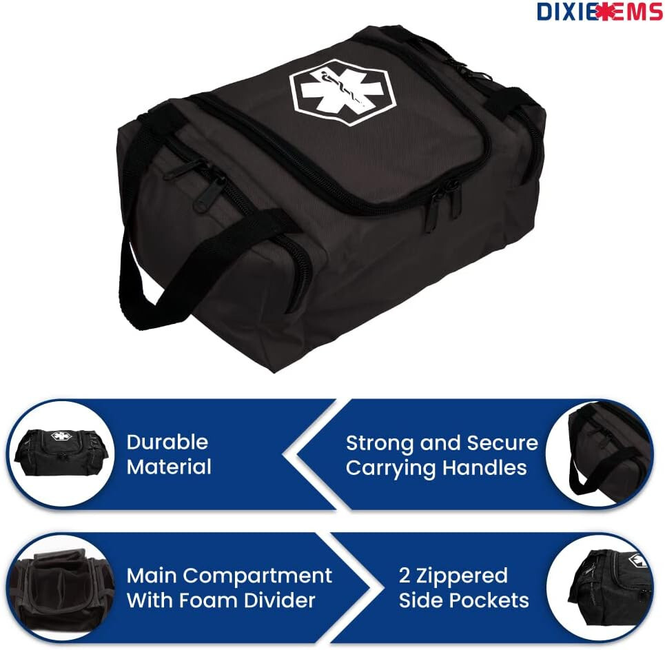 Dixie EMS Dixigear Empty First Responder II Bag 10.5″ x 5″ x 8″ – Tactical Black