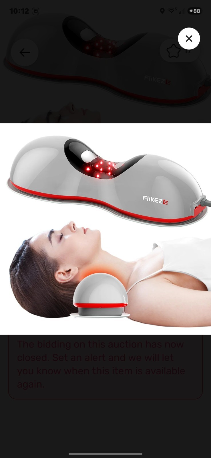 Flikeze FZ006 Heated Neck Massager, Corded Electric, White/Red/Black