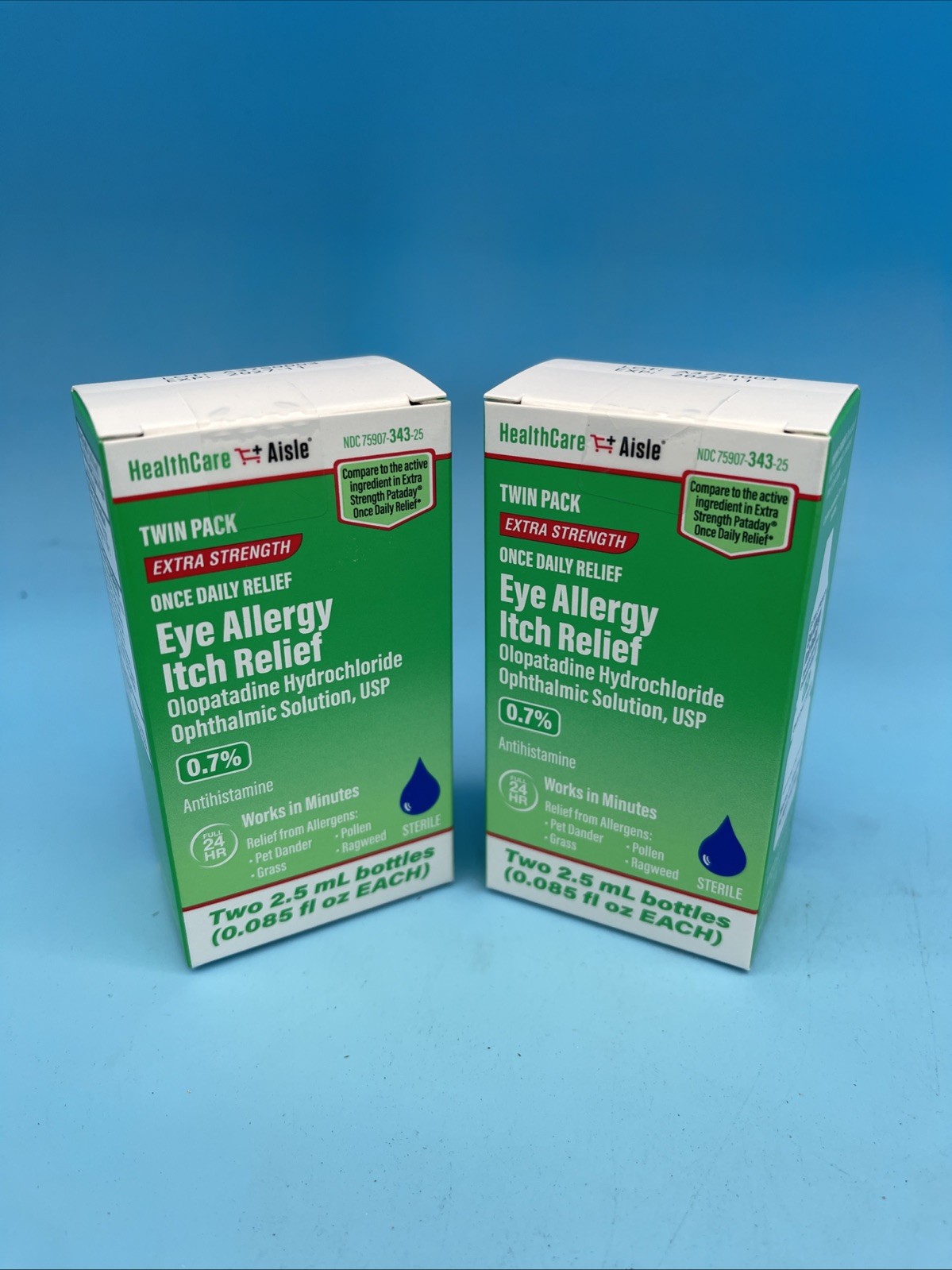 2 Twin Pack Healthcareaisle Eye Allergy Itch Relief 2 Bottles Each Exp 11/2027