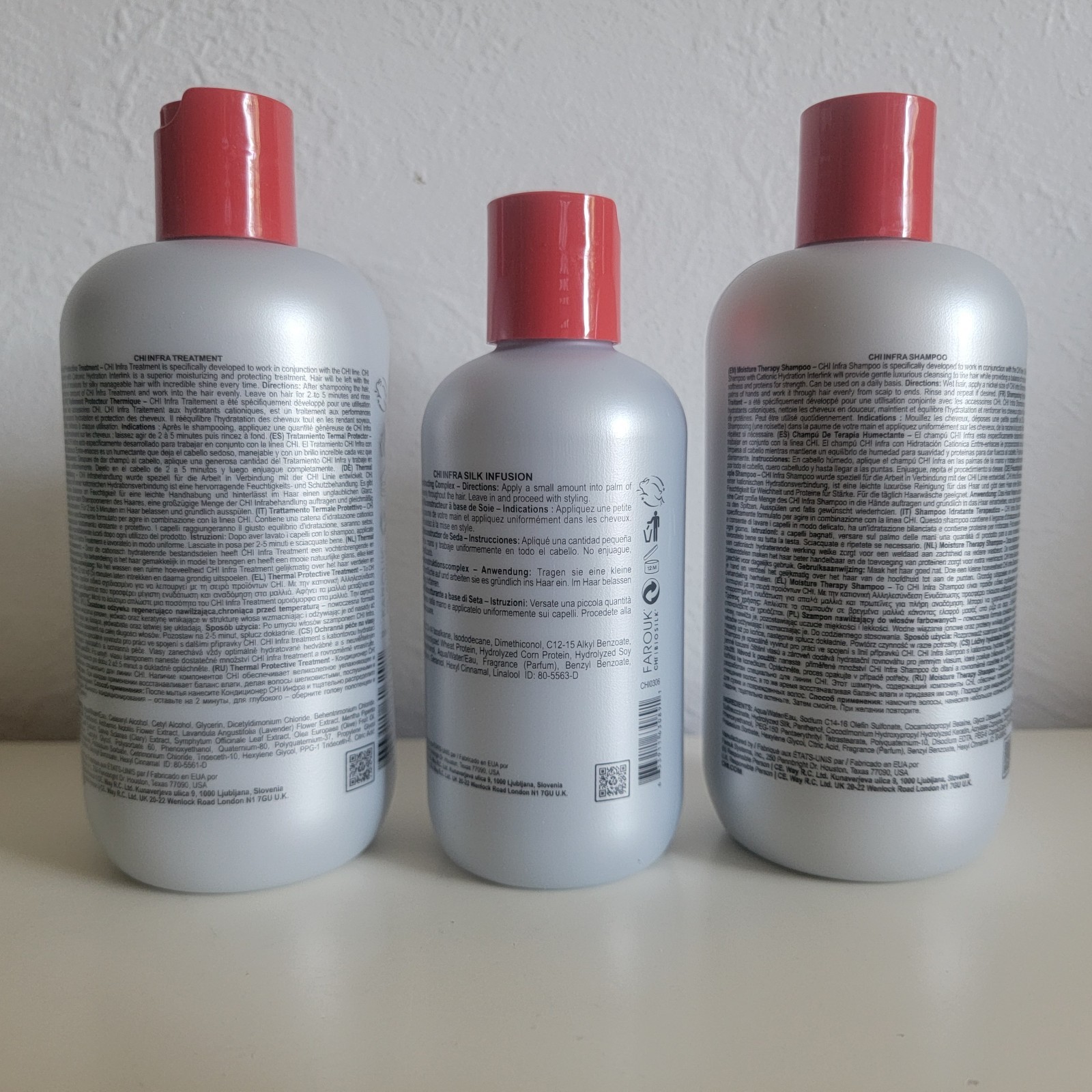 CHI INFRA Hydrate Kit Silk Infusion 6oz, Shampoo & Treatment 12.0 Oz Each NIB