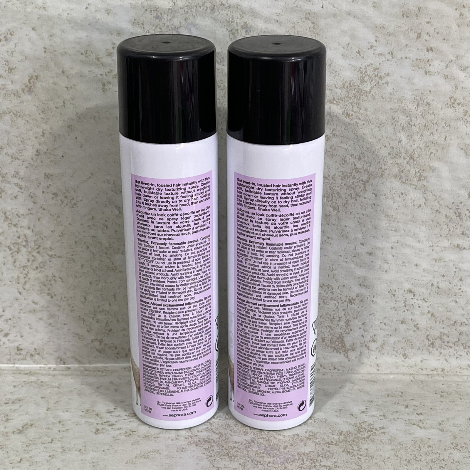 Sephora Hair Texturizing Spray 133 ml / 4.5 fl oz Lot of 2 NEW READ