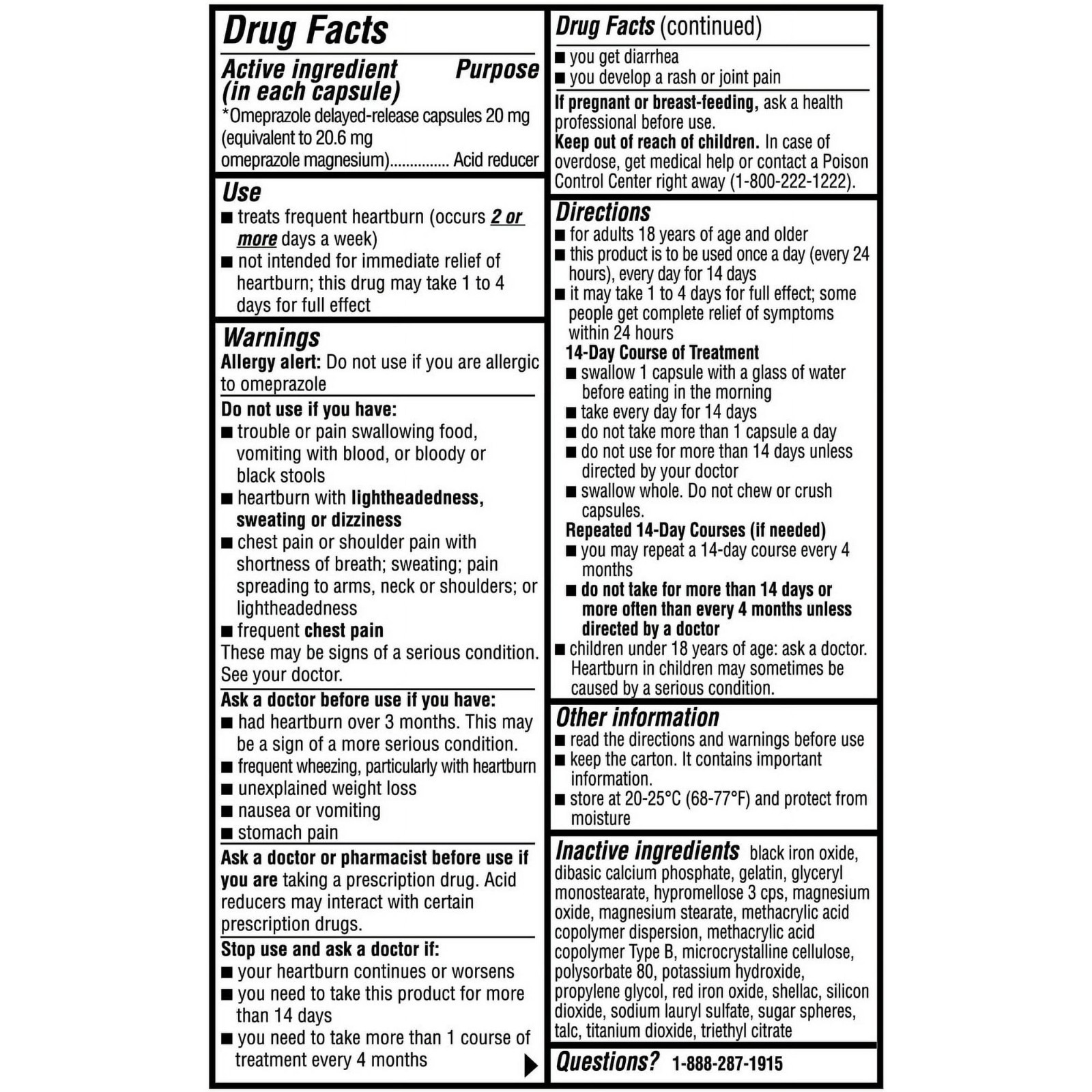 Equate Omeprazole Delayed Release Acid Reducer 20 mg 42 Ct Pack of 3