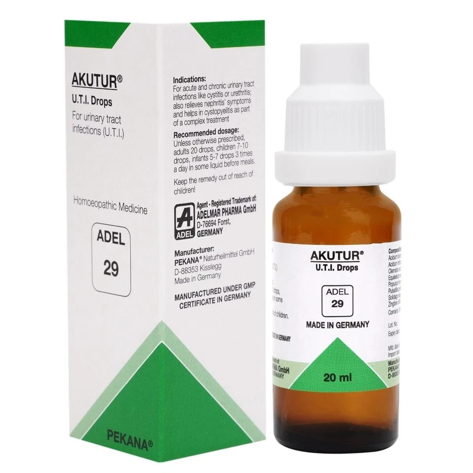 ADEL 29 UTI Drops Pack of 6 Natural Homeopathic Remedy for Urinary Tract Health