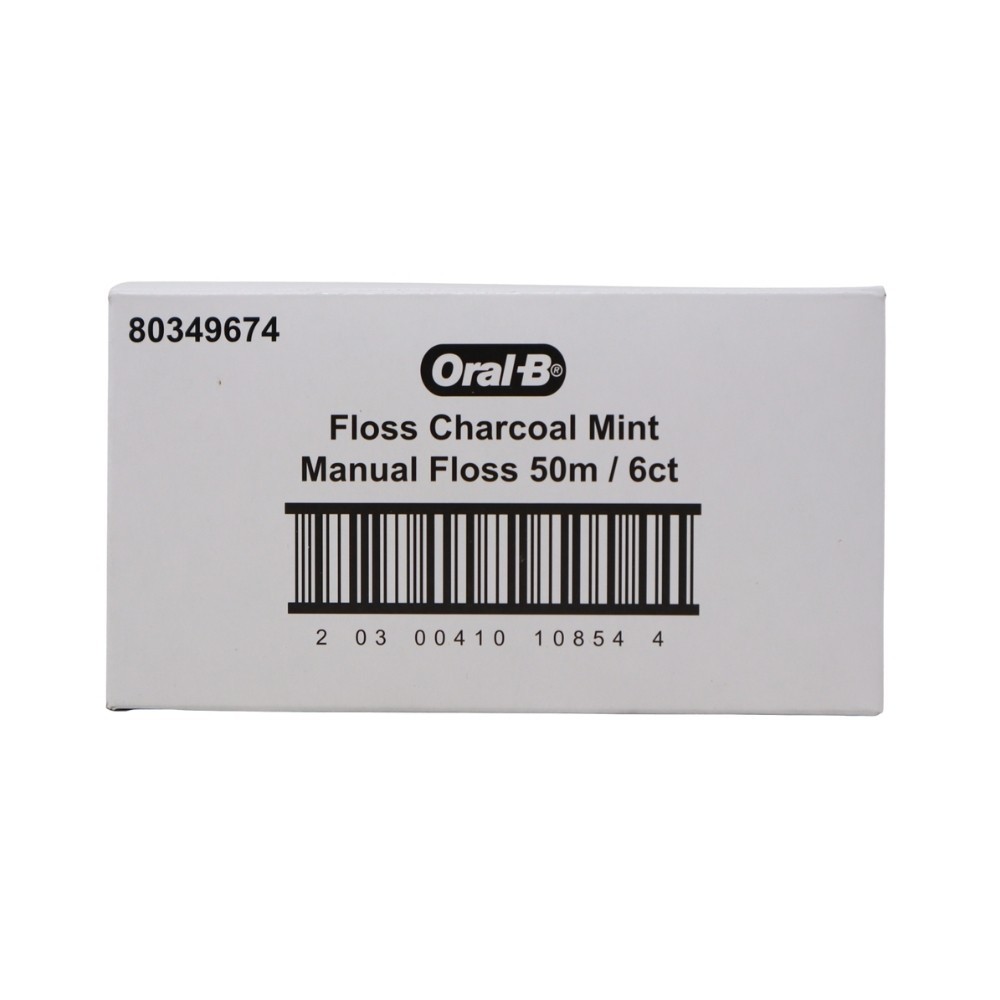 Box of 6x Oral-B Charcoal Mint Dental Floss, 54.6 YD (50m)