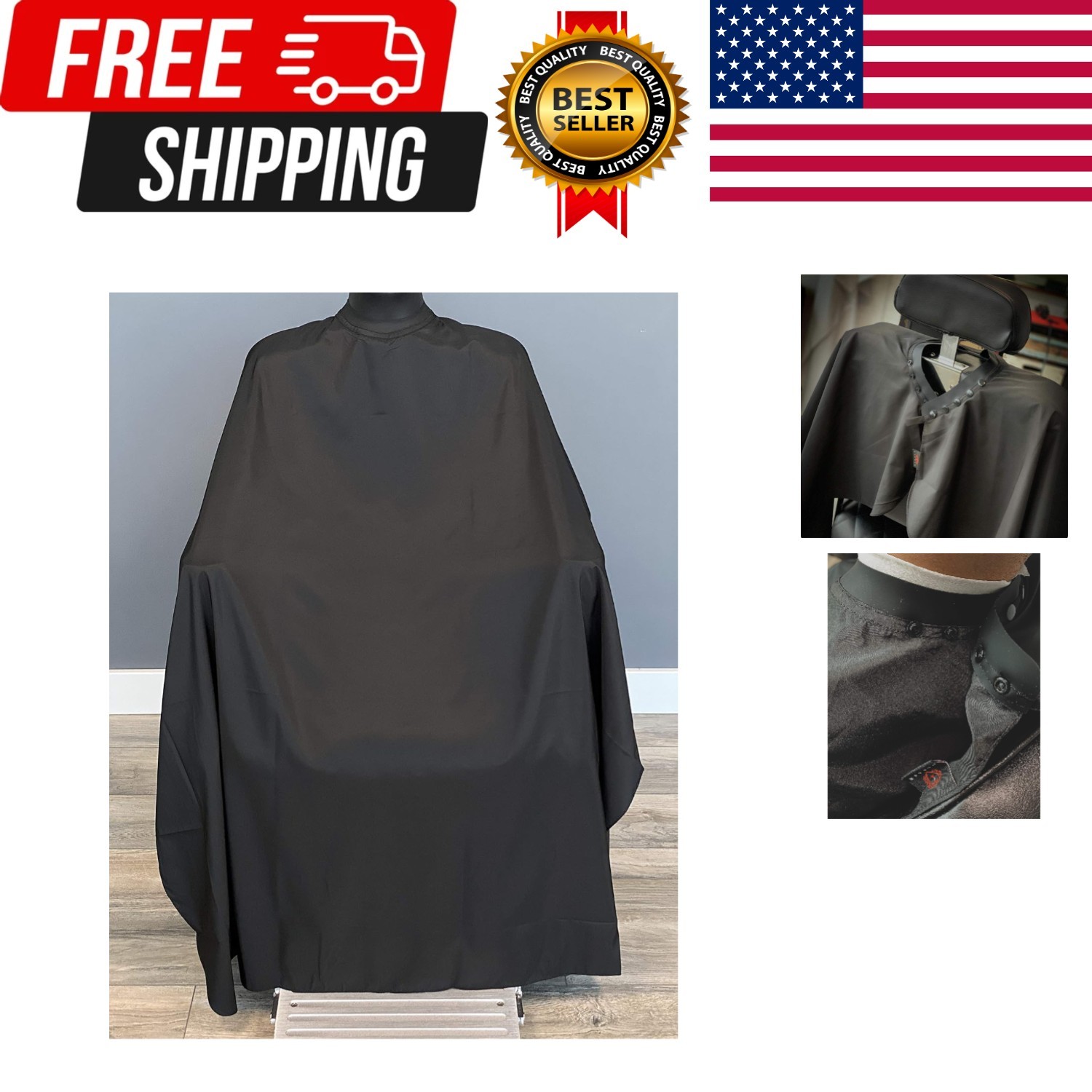 Silicone neck Barber cape, 100% Polyester, light weight, Hair Salon Cutting C…